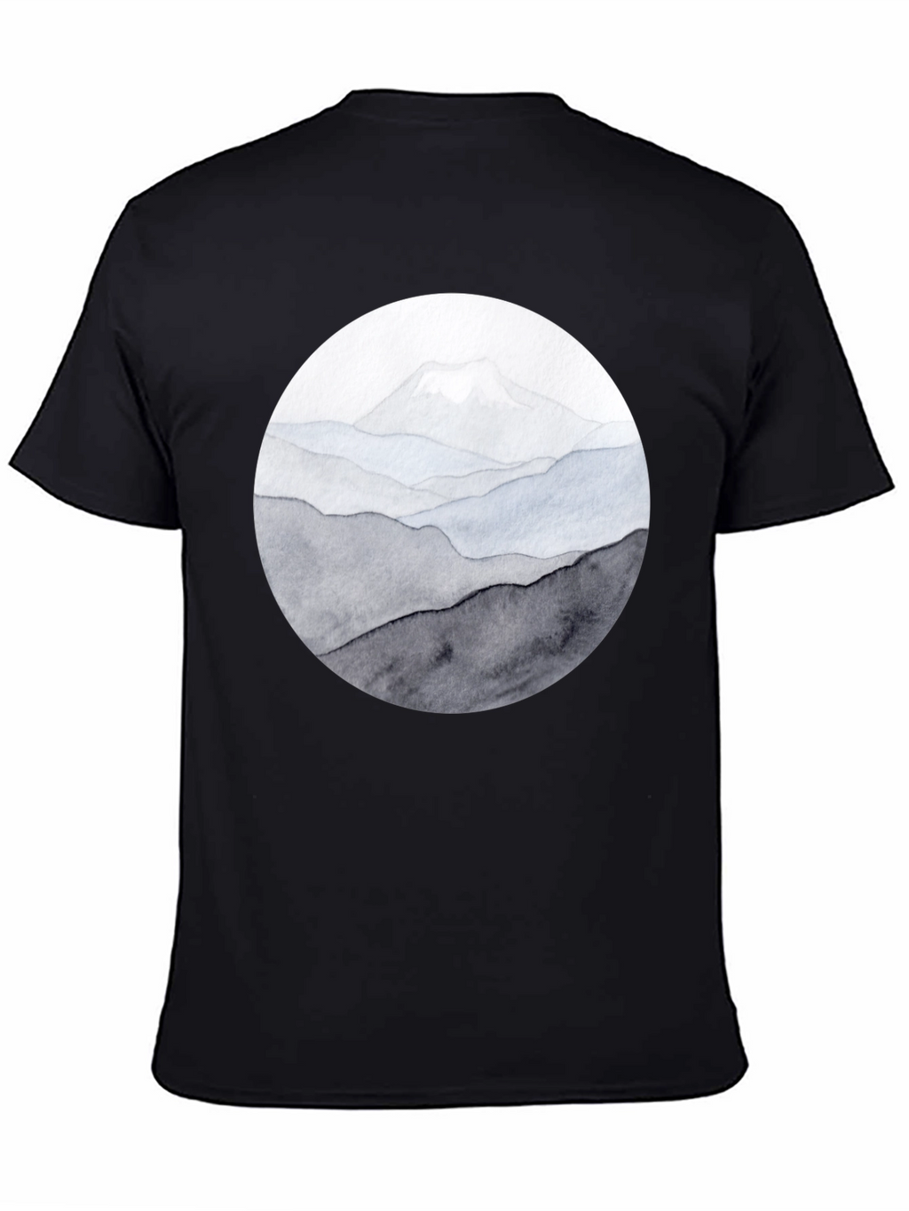 Mountain Range Graphic Tee - Black Casual Shirt