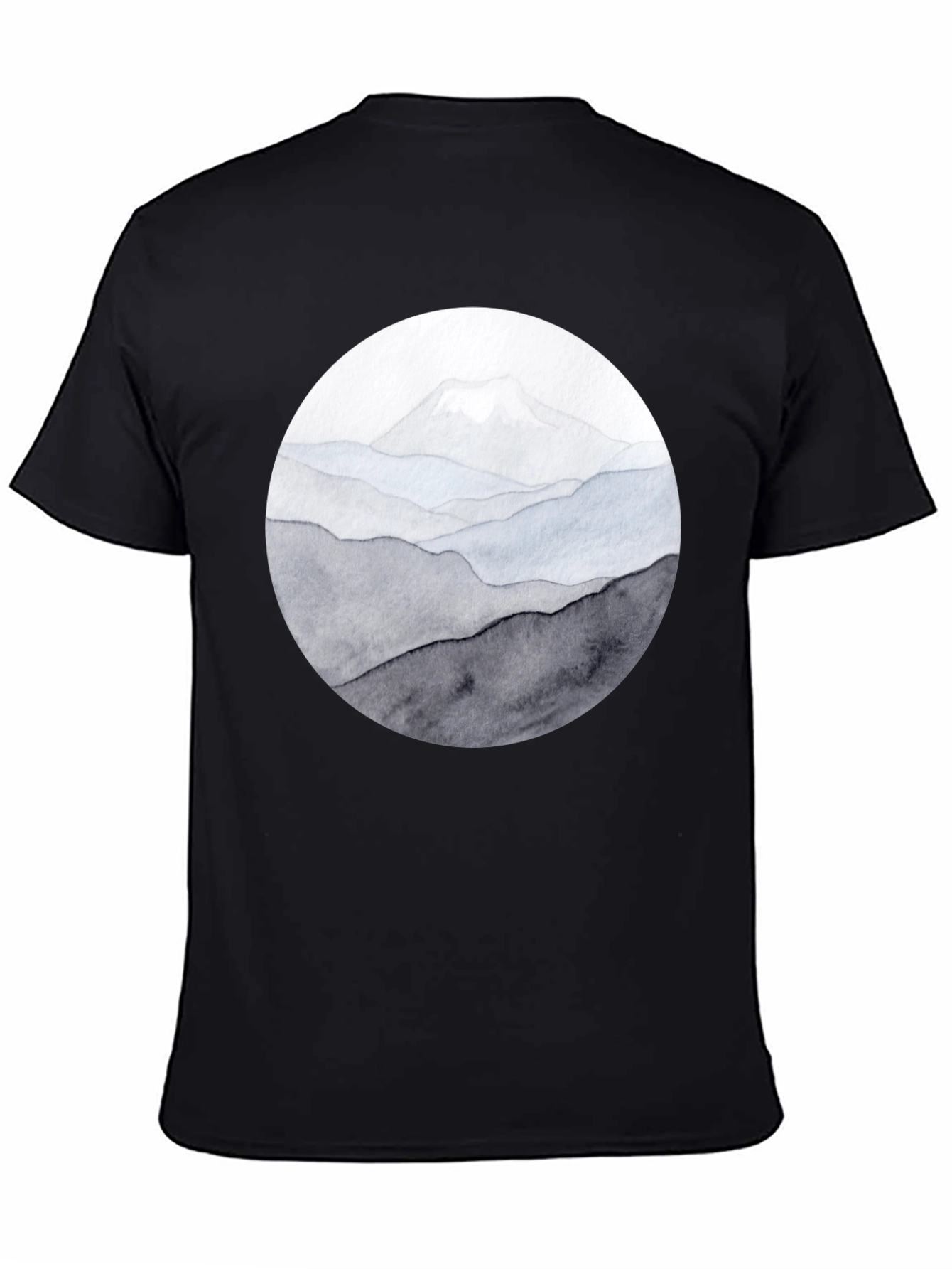 Mountain Range Graphic Tee - Black Casual Shirt