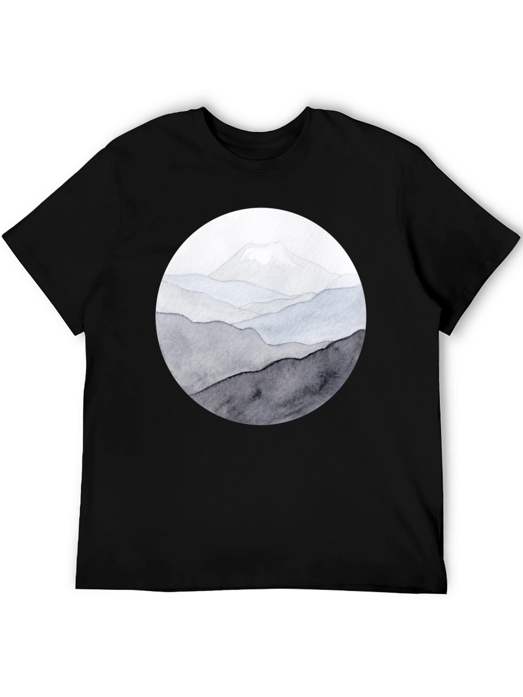 Mountain Range Graphic Tee - Black Casual Shirt