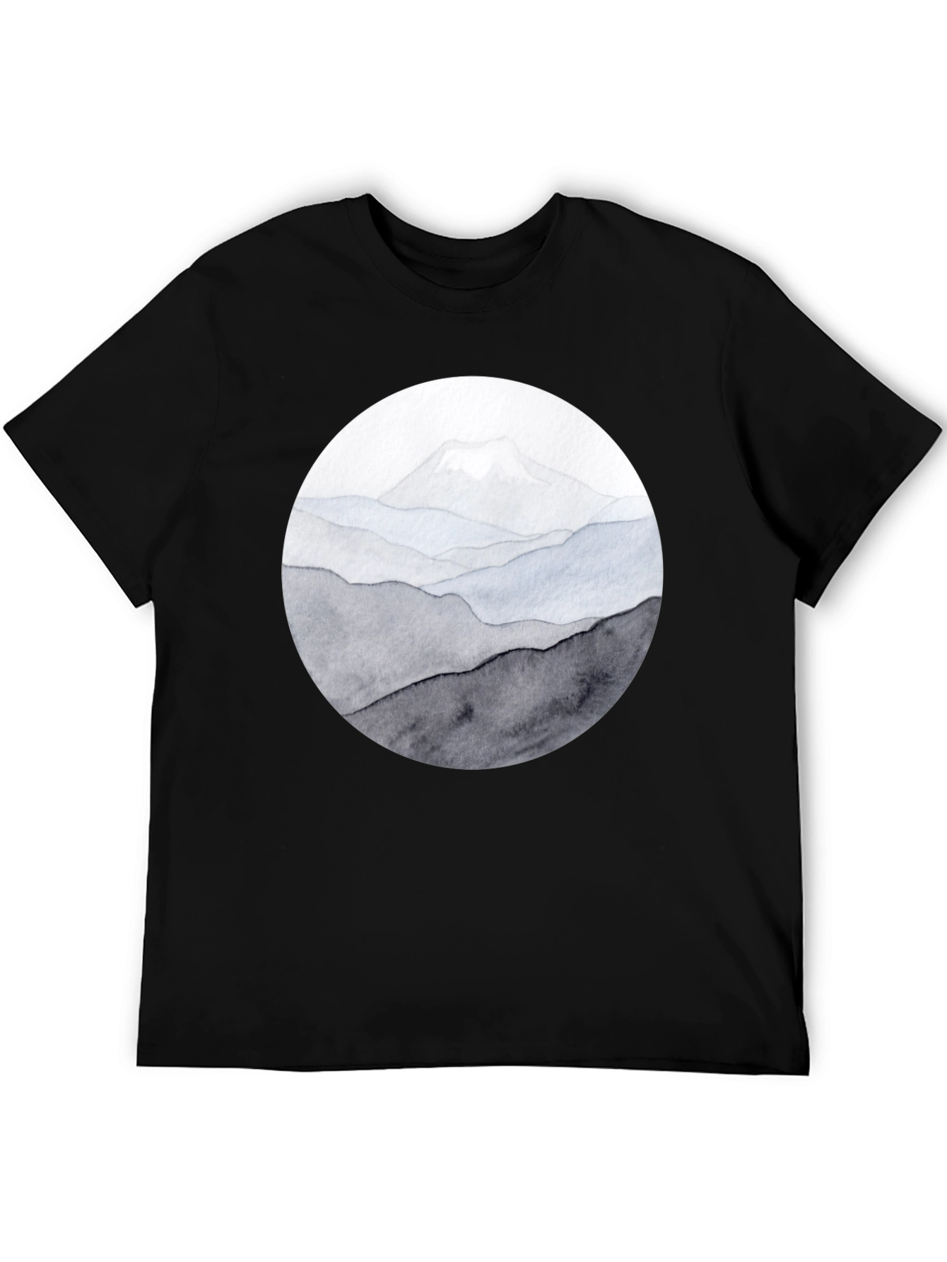 Mountain Range Graphic Tee - Black Casual Shirt