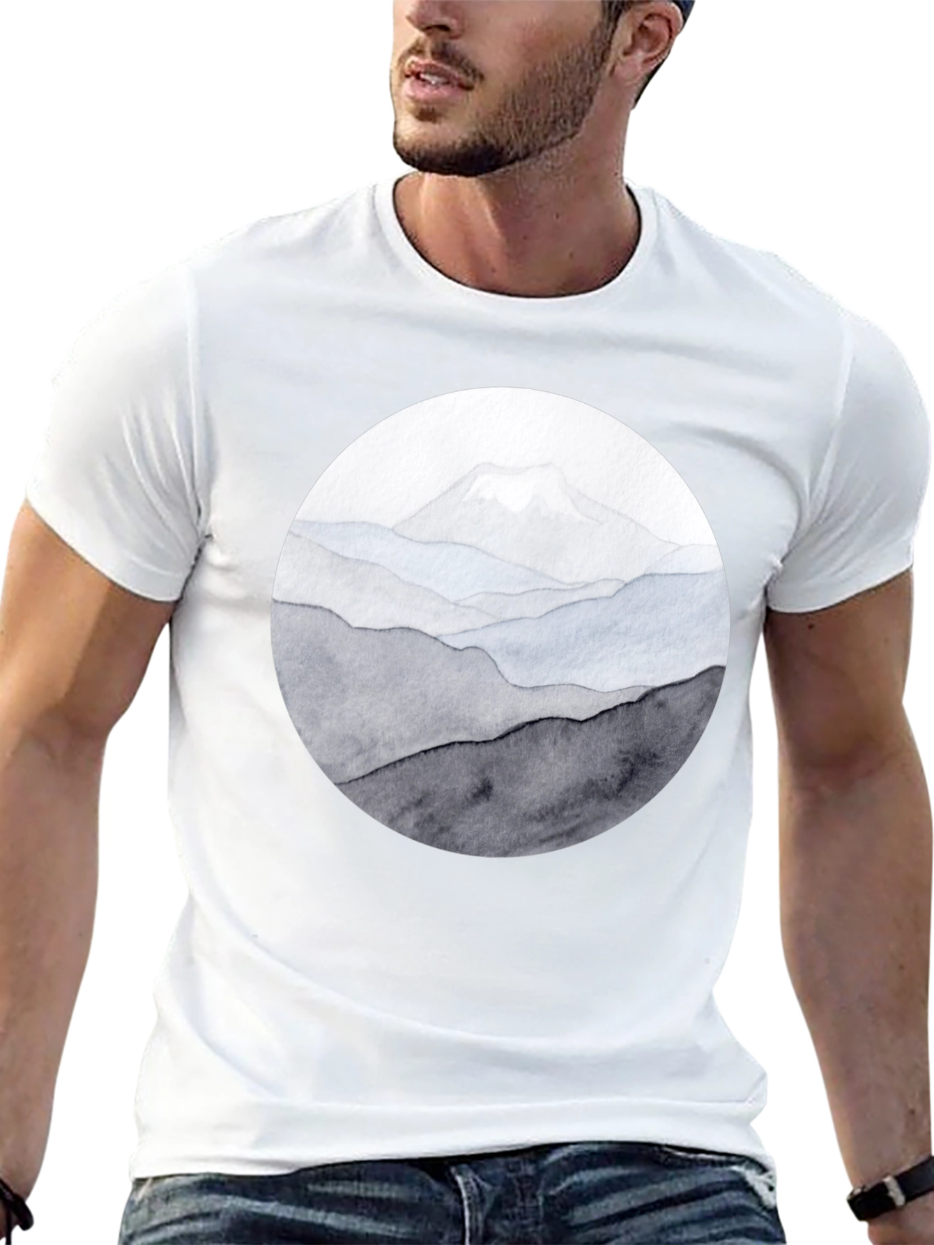 Mountain Range Graphic Tee - Black Casual Shirt