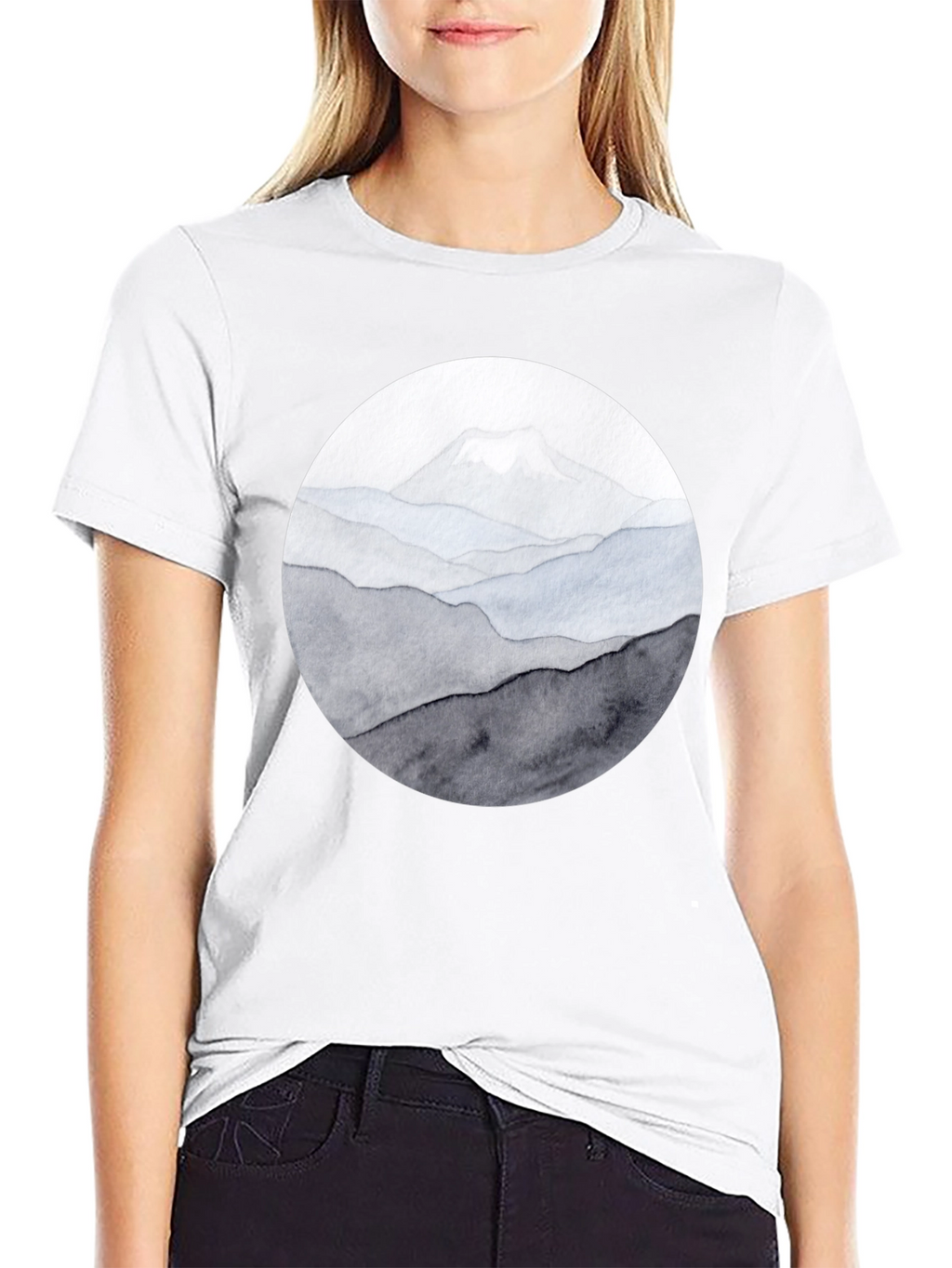 Mountain Range Graphic Tee - Black Casual Shirt