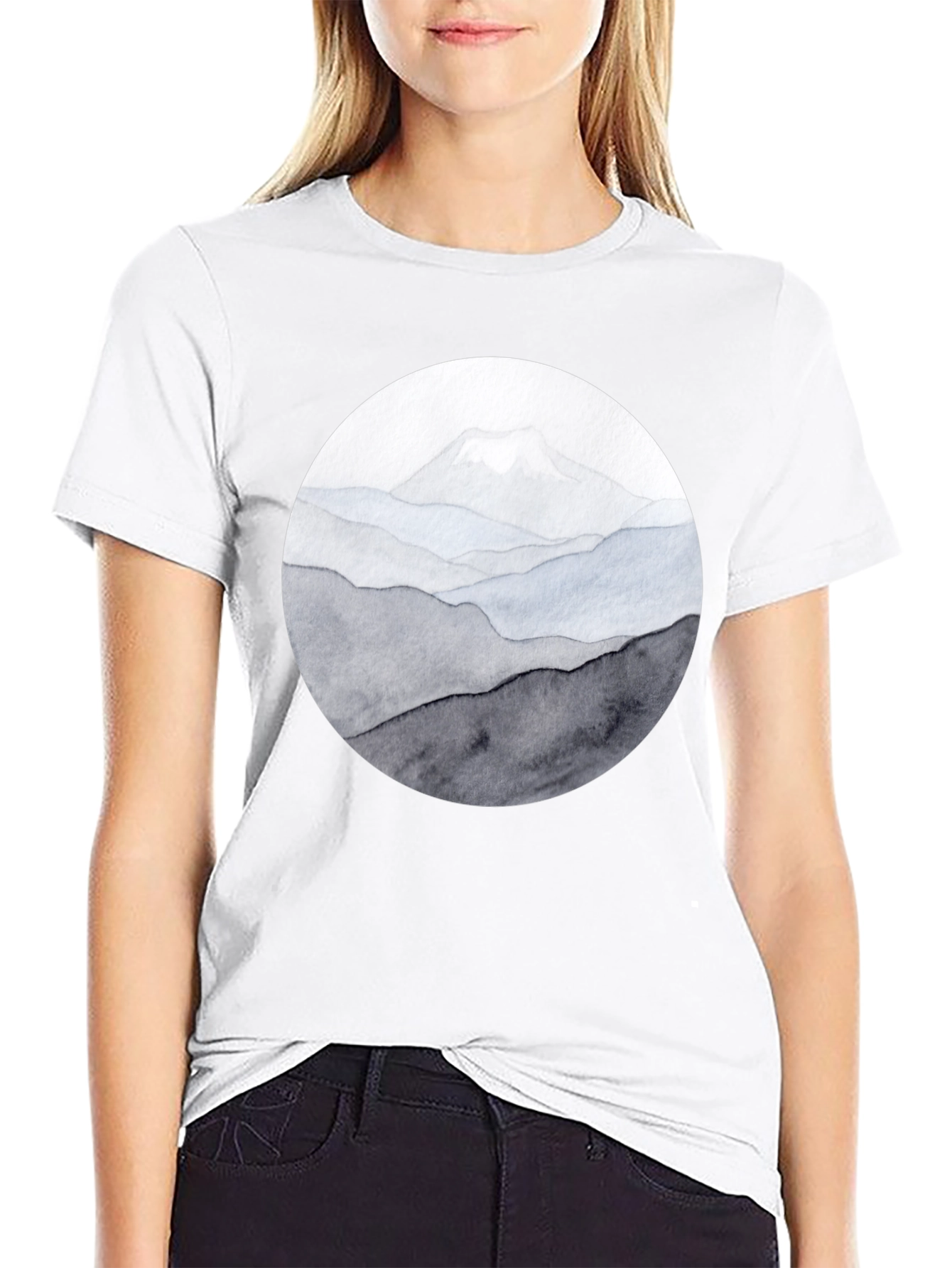 Mountain Range Graphic Tee - Black Casual Shirt