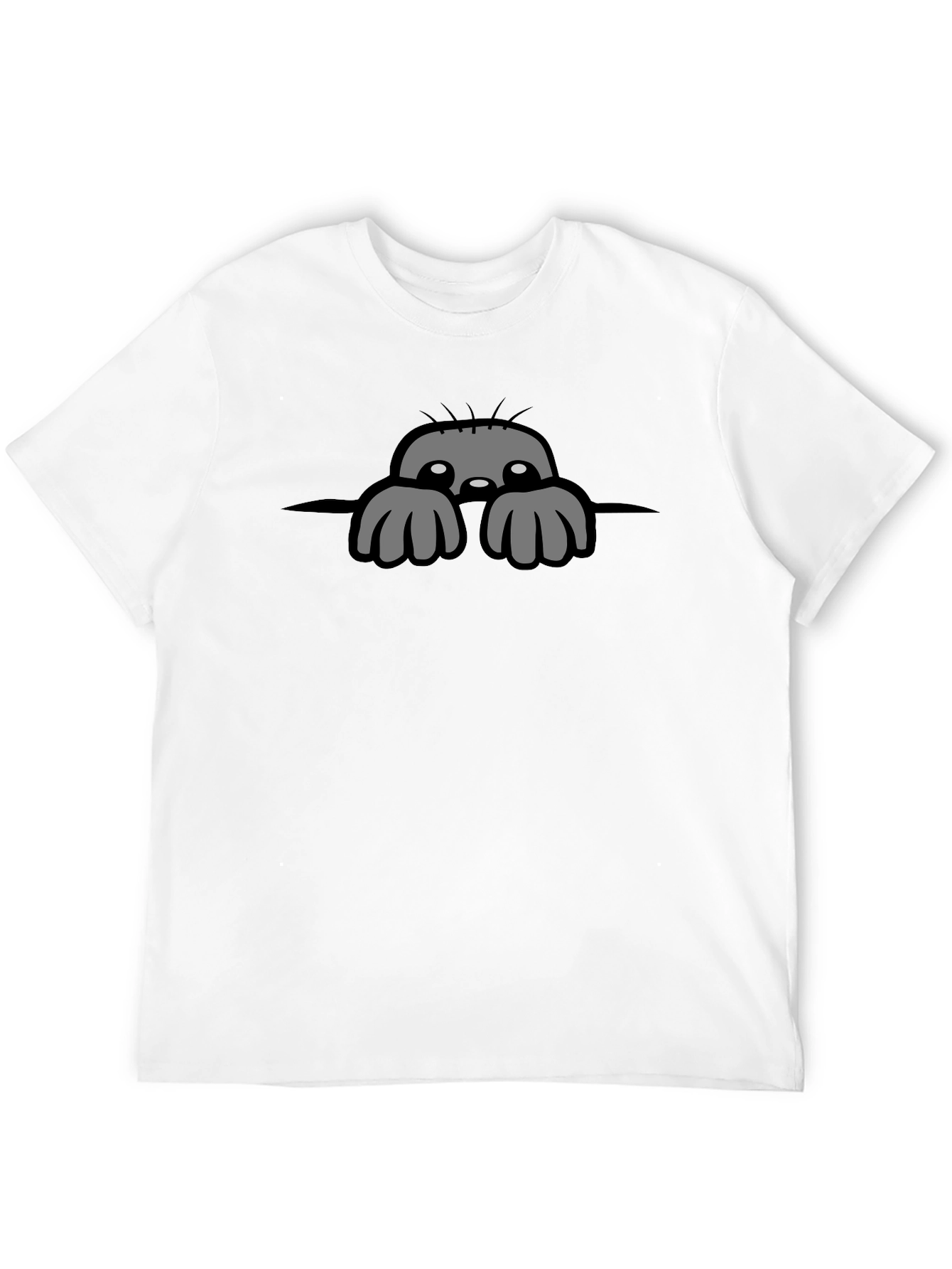 Peeking Monster Graphic T-Shirt - Black