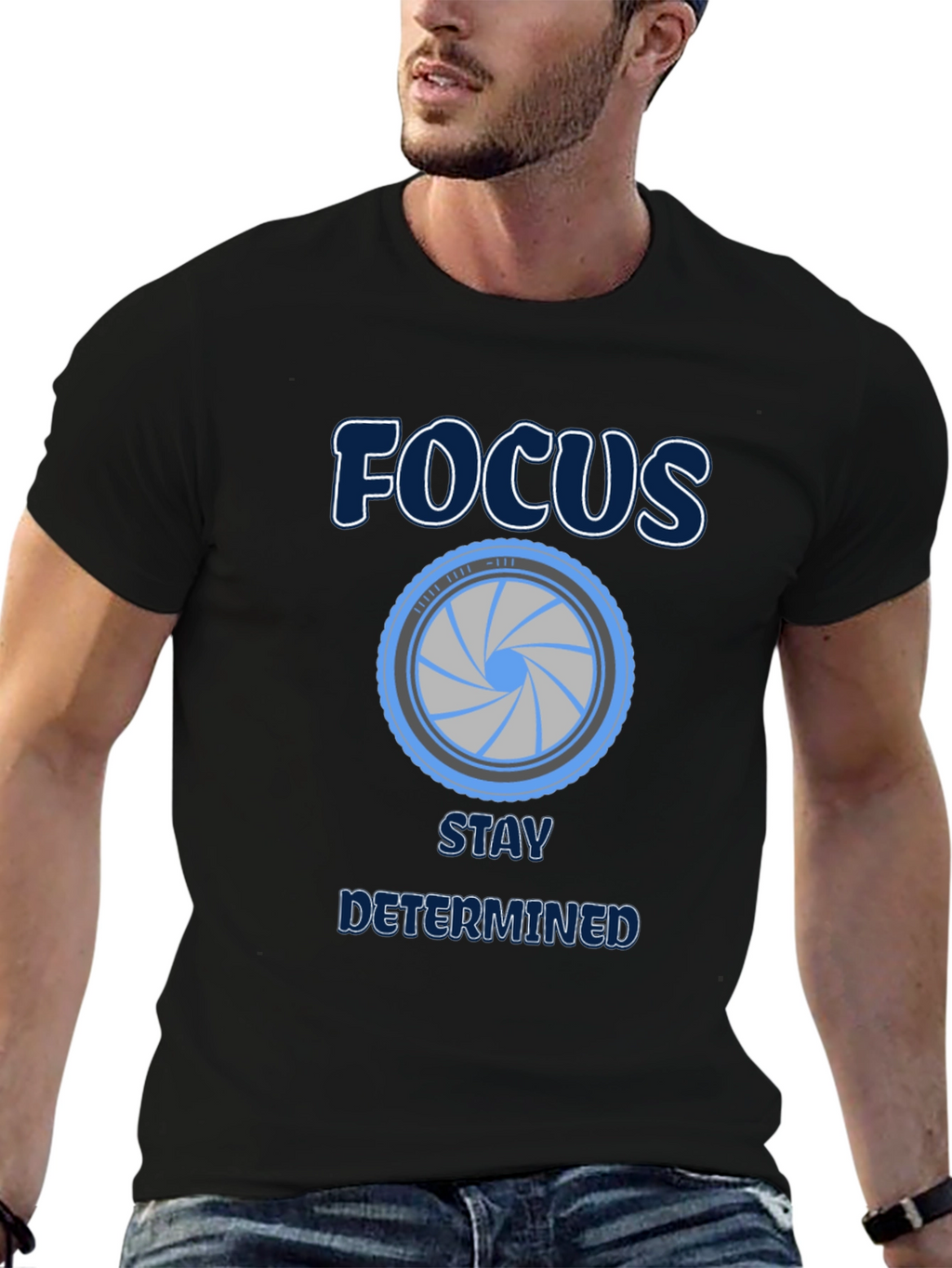 Focus Stay Determined Graphic Tee - Black