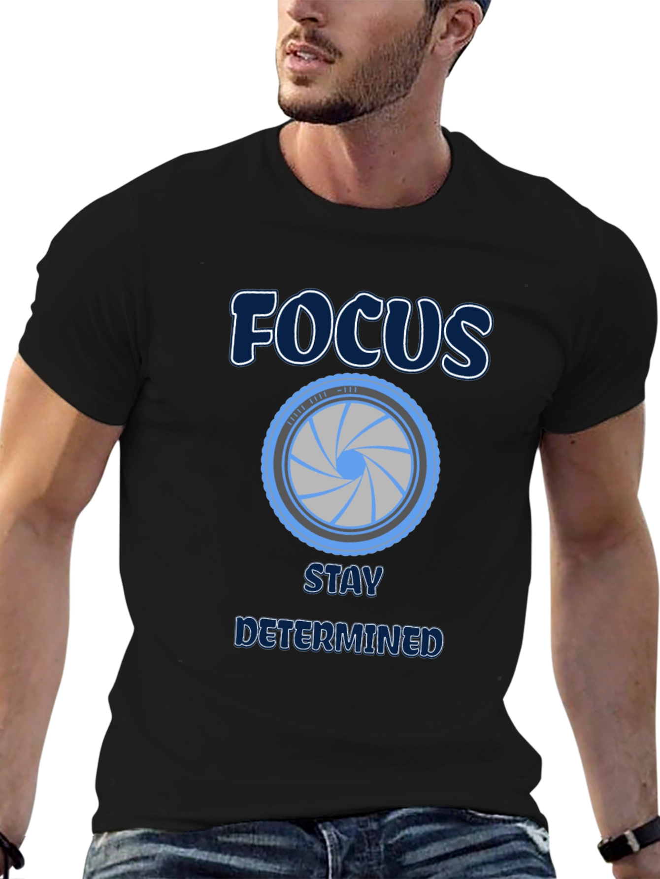 Focus Stay Determined Graphic Tee - Black