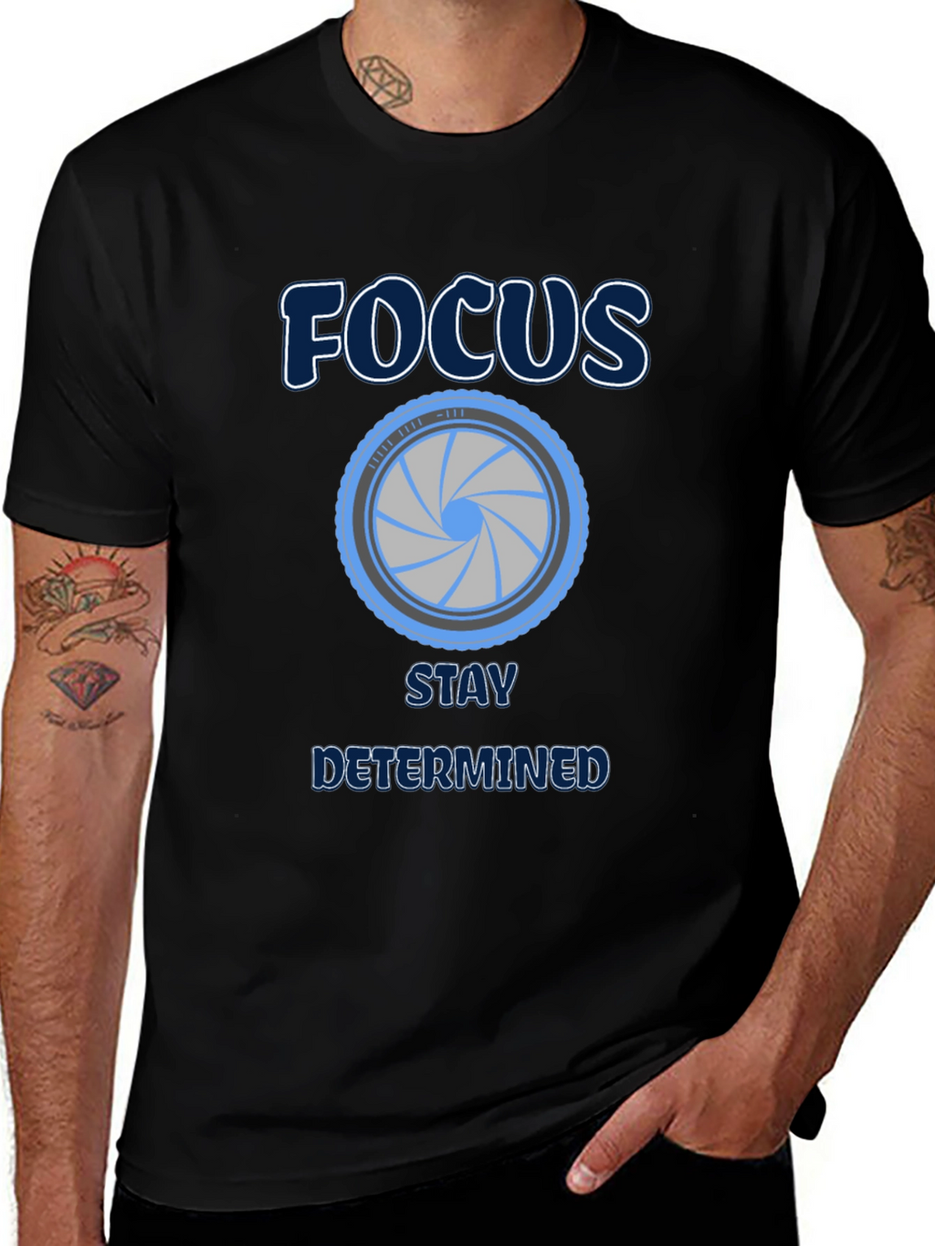 Focus Stay Determined Graphic Tee - Black