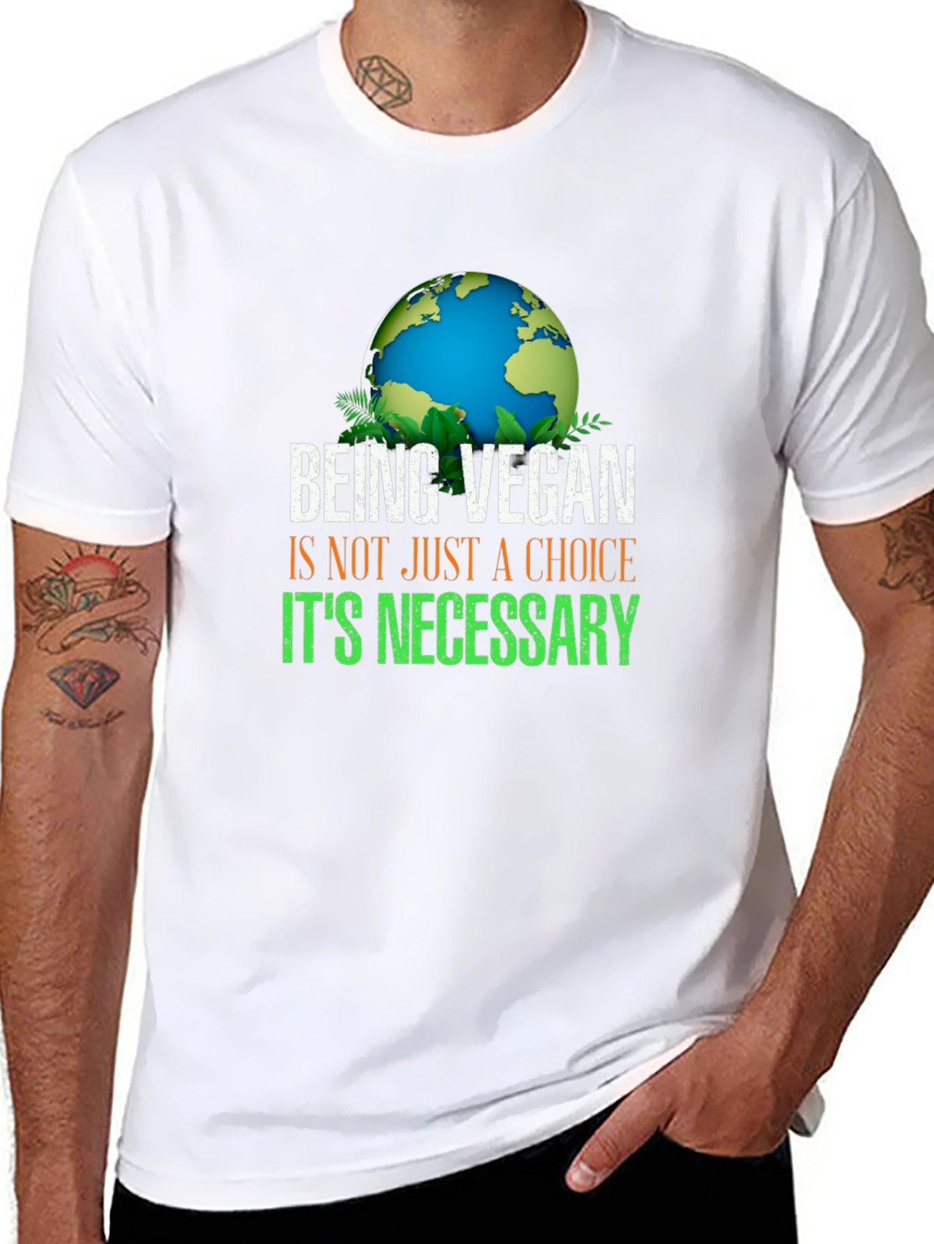 Vegan Necessary T-Shirt - Earth Design