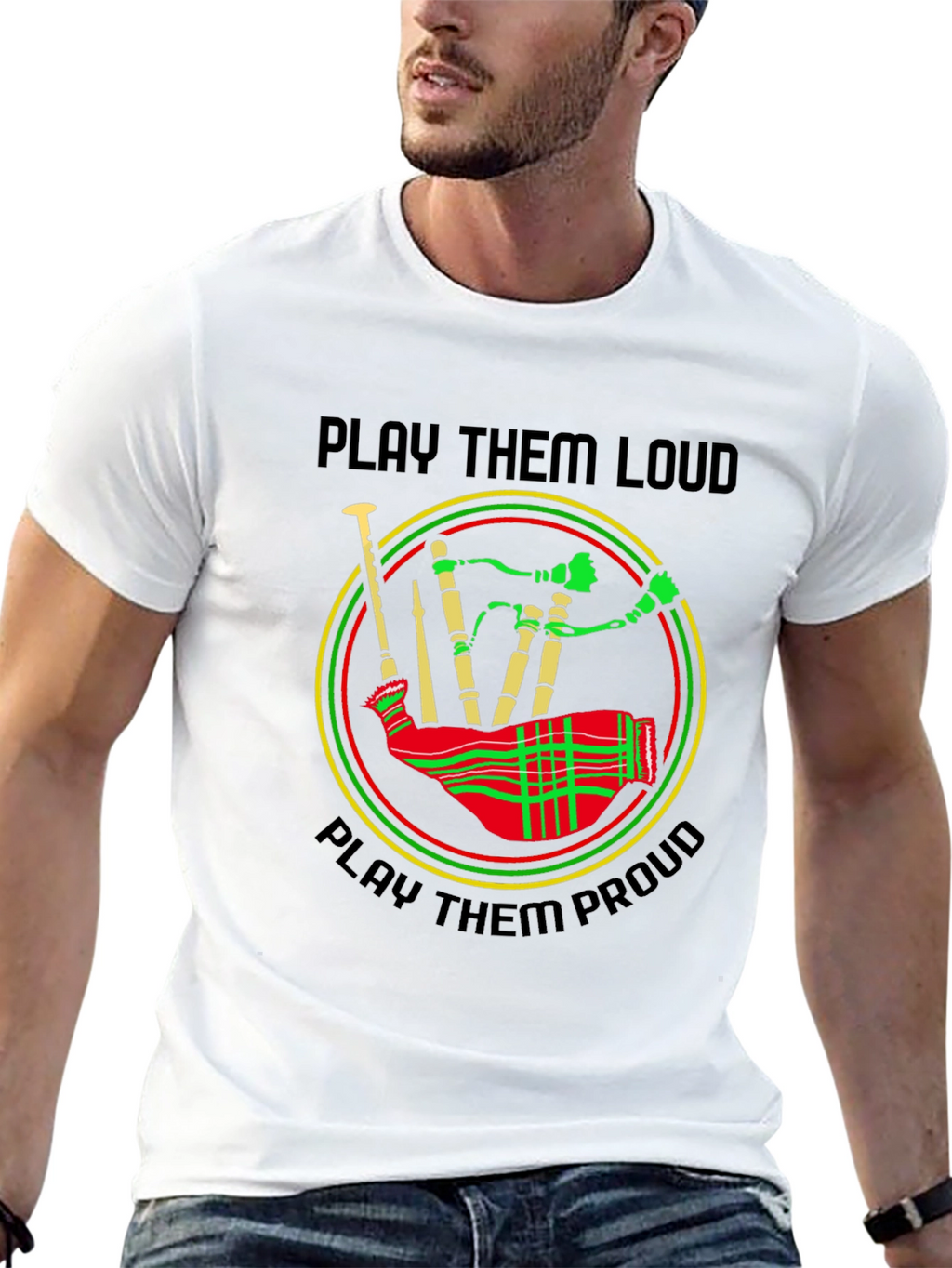 Bagpipe Graphic Tee - Play Them Loud