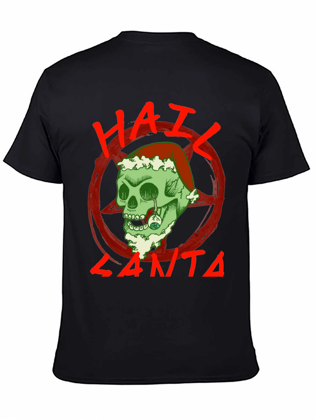 Hail Santa Skull T-Shirt - Holiday Grunge Style