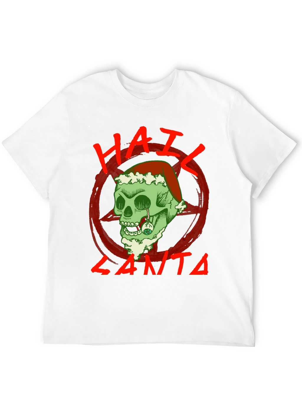 Hail Santa Skull T-Shirt - Holiday Grunge Style