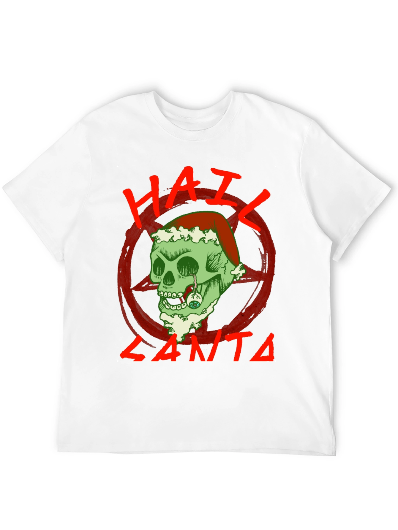 Hail Santa Skull T-Shirt - Holiday Grunge Style