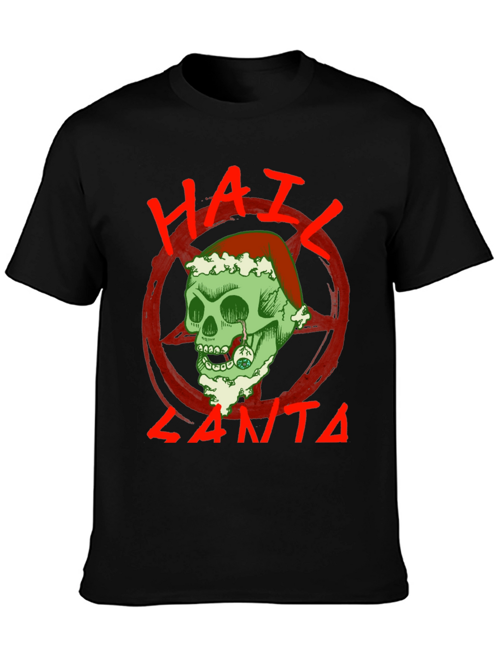 Hail Santa Skull T-Shirt - Holiday Grunge Style