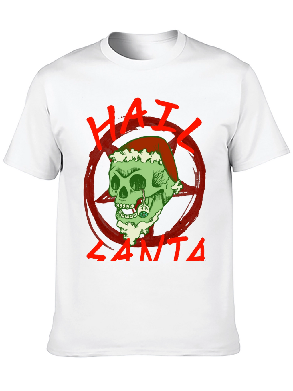 Hail Santa Skull T-Shirt - Holiday Grunge Style