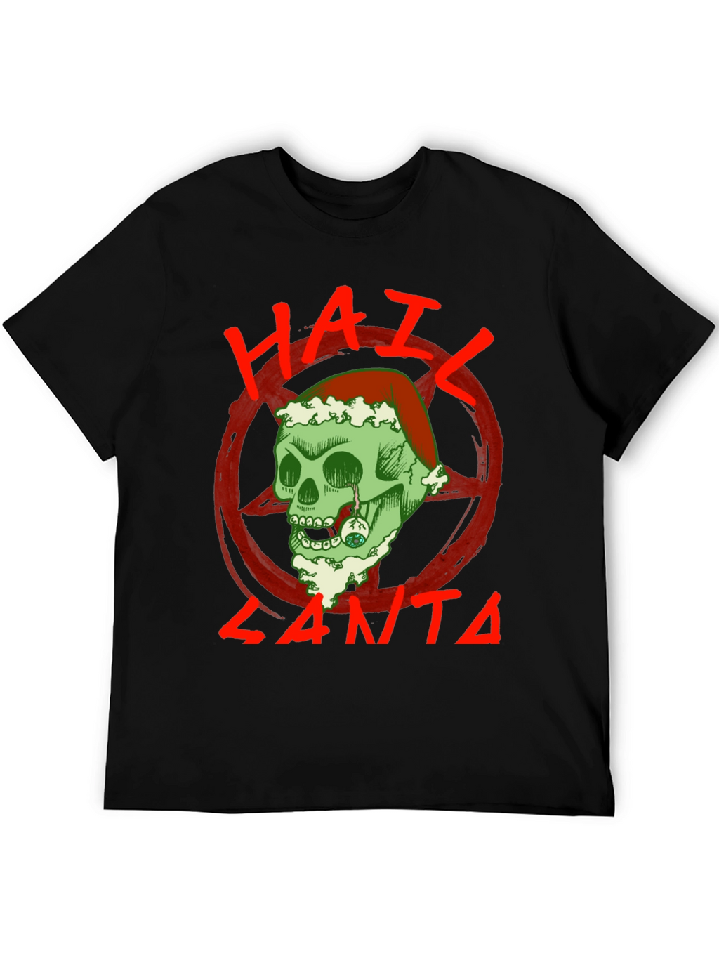 Hail Santa Skull T-Shirt - Holiday Grunge Style