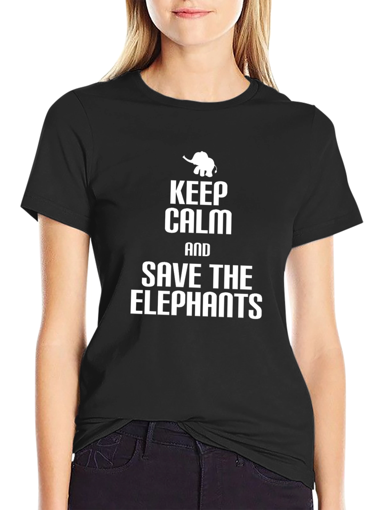 Keep Calm Save Elephants Graphic Tee