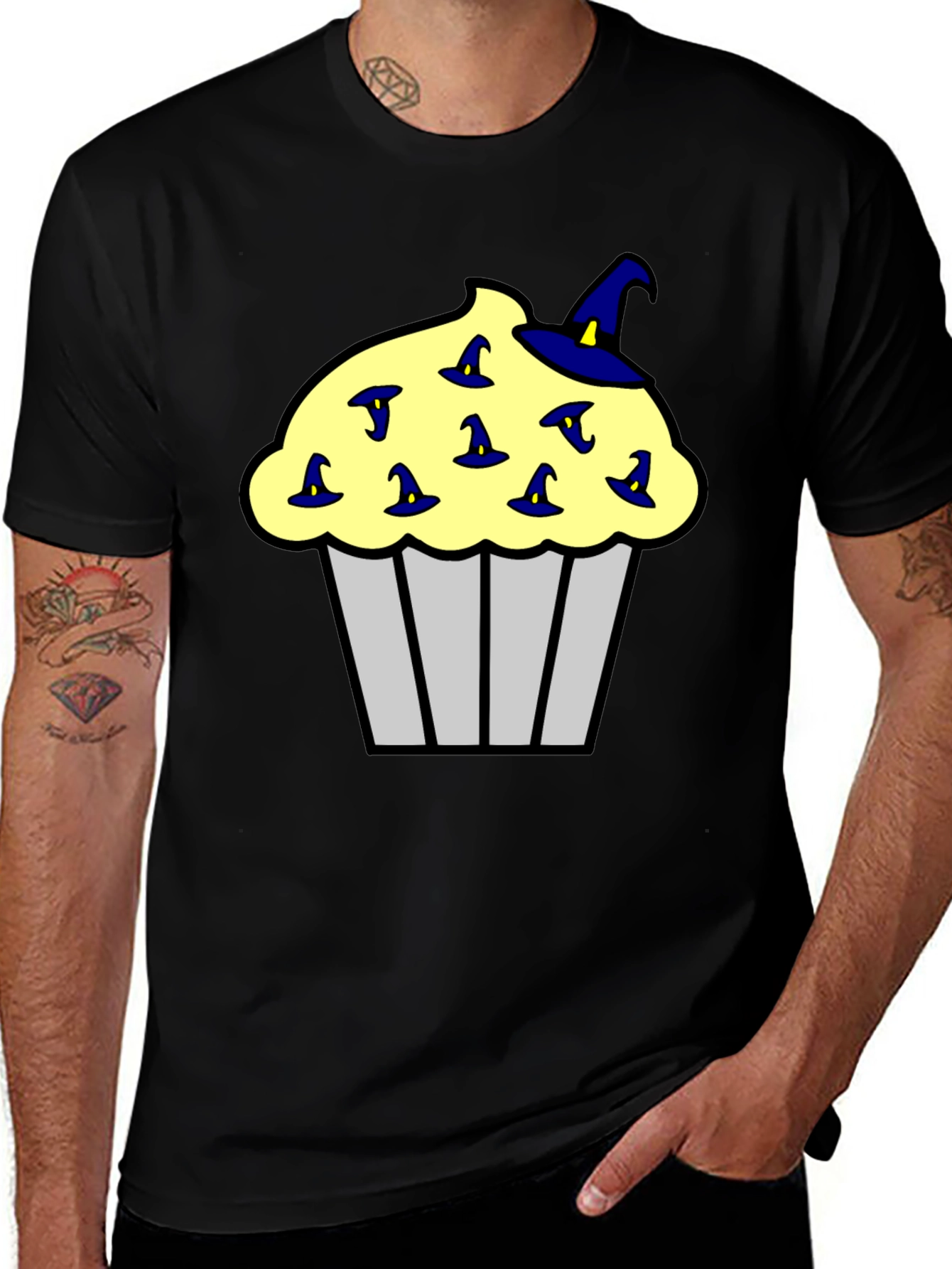 Cupcake Witch Hats Mens Black T-Shirt