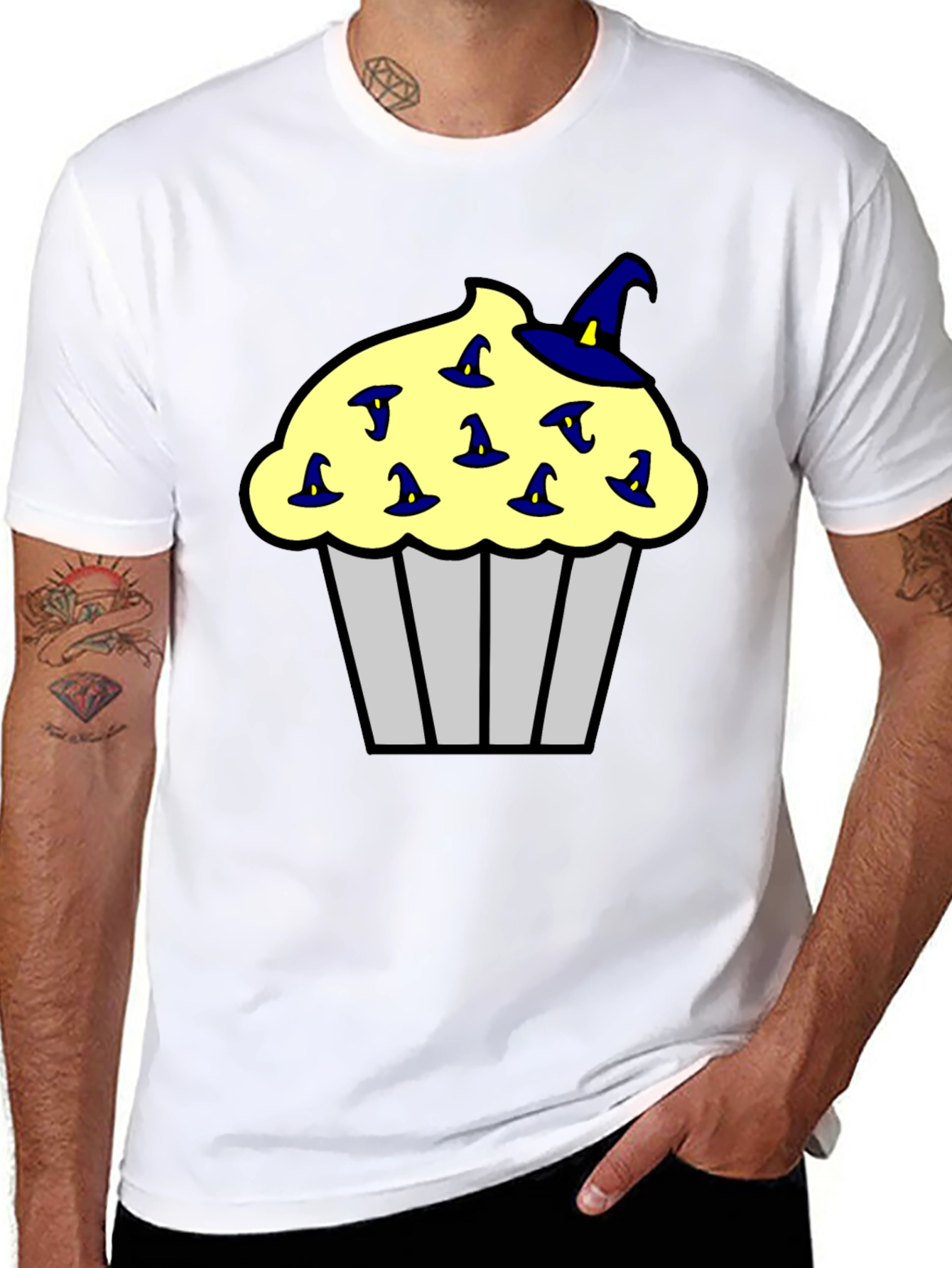 Cupcake Witch Hats Mens Black T-Shirt
