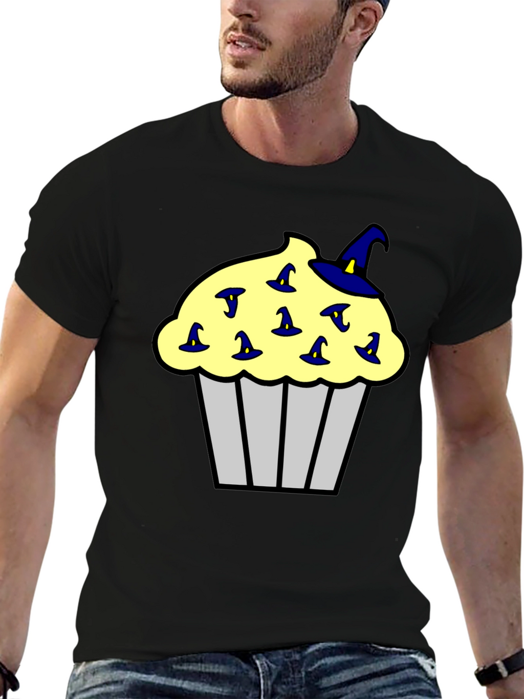 Cupcake Witch Hats Mens Black T-Shirt