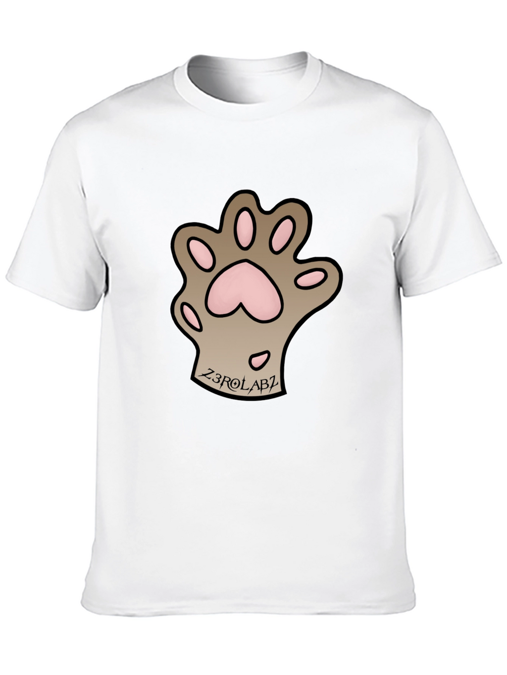 Mens Black Graphic Tee - Cat Paw Print