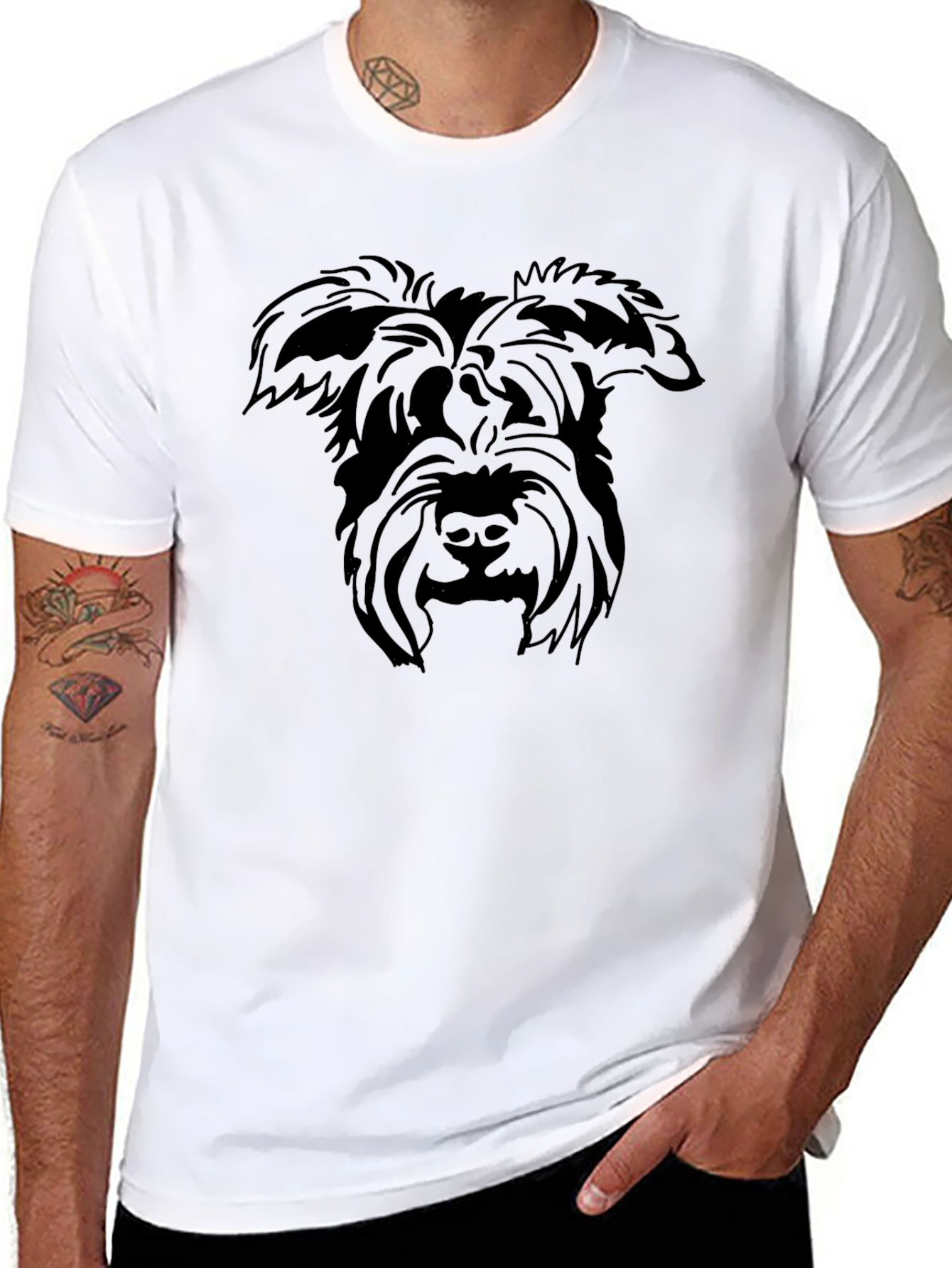 Schnauzer Silhouette Black T-Shirt