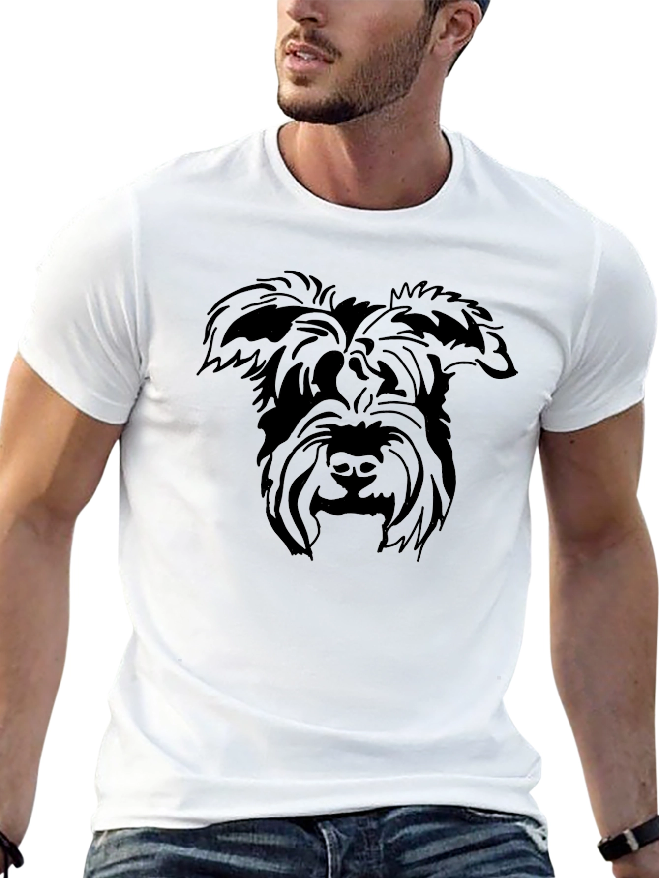 Schnauzer Silhouette Black T-Shirt