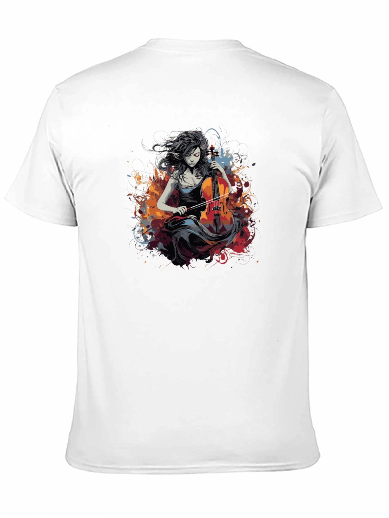Cello Woman Black Tee - Artsy Design