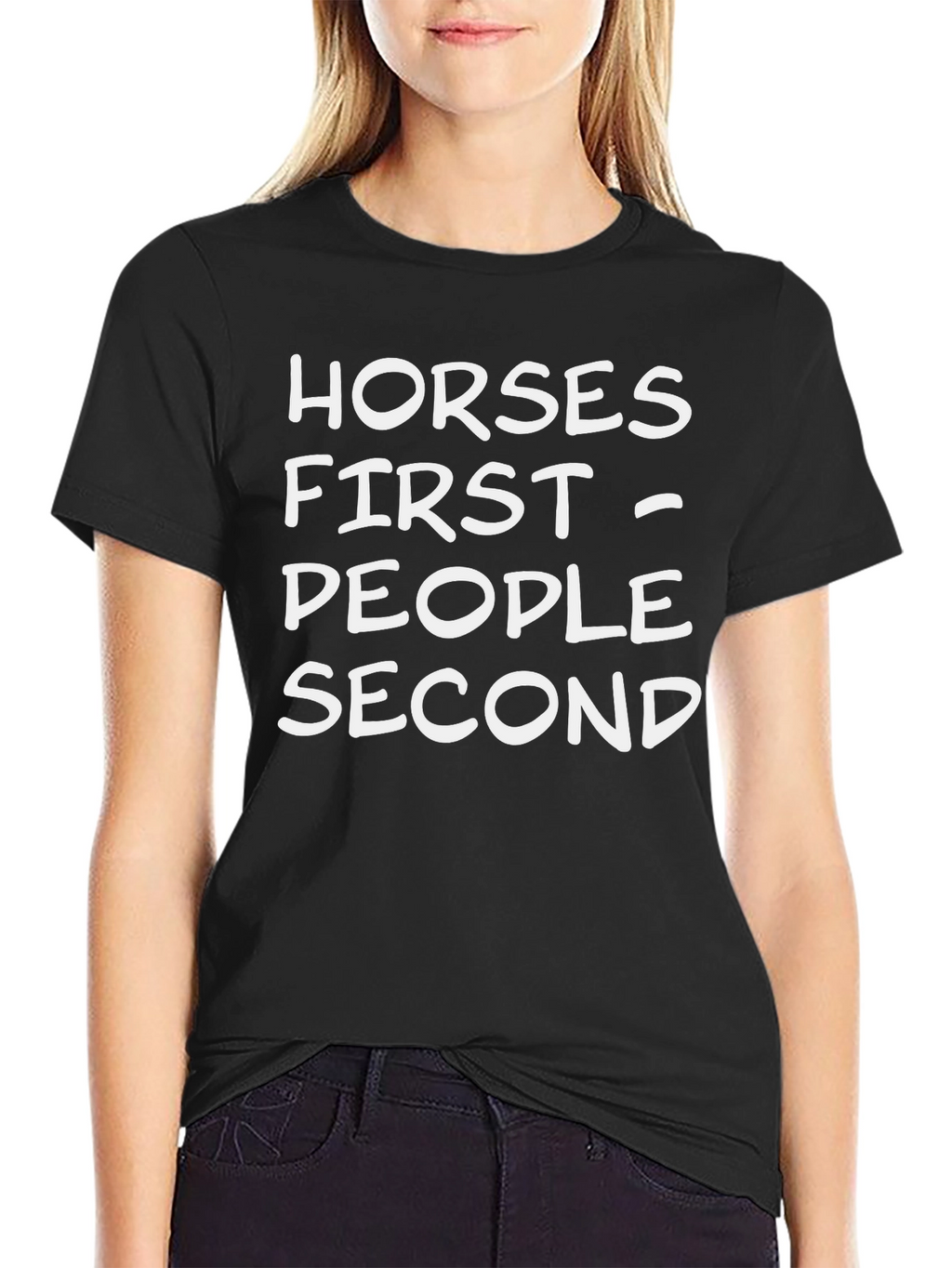 Horses First - People Second Black T-Shirt