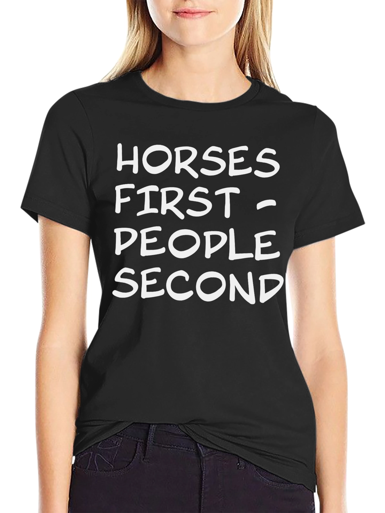 Horses First - People Second Black T-Shirt