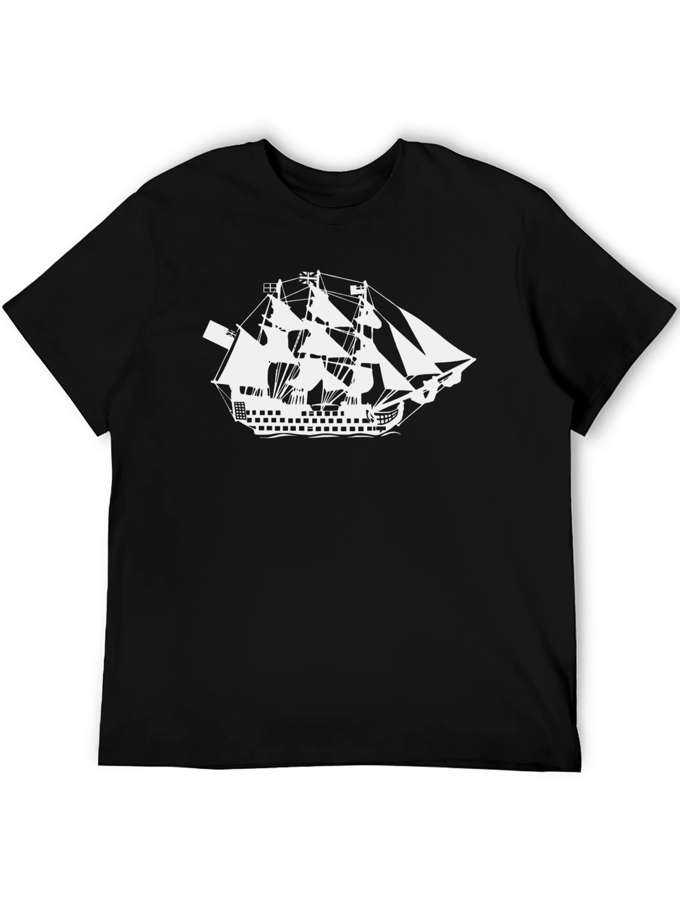 Sailing Ship Graphic T-Shirt - Classic Black Tee