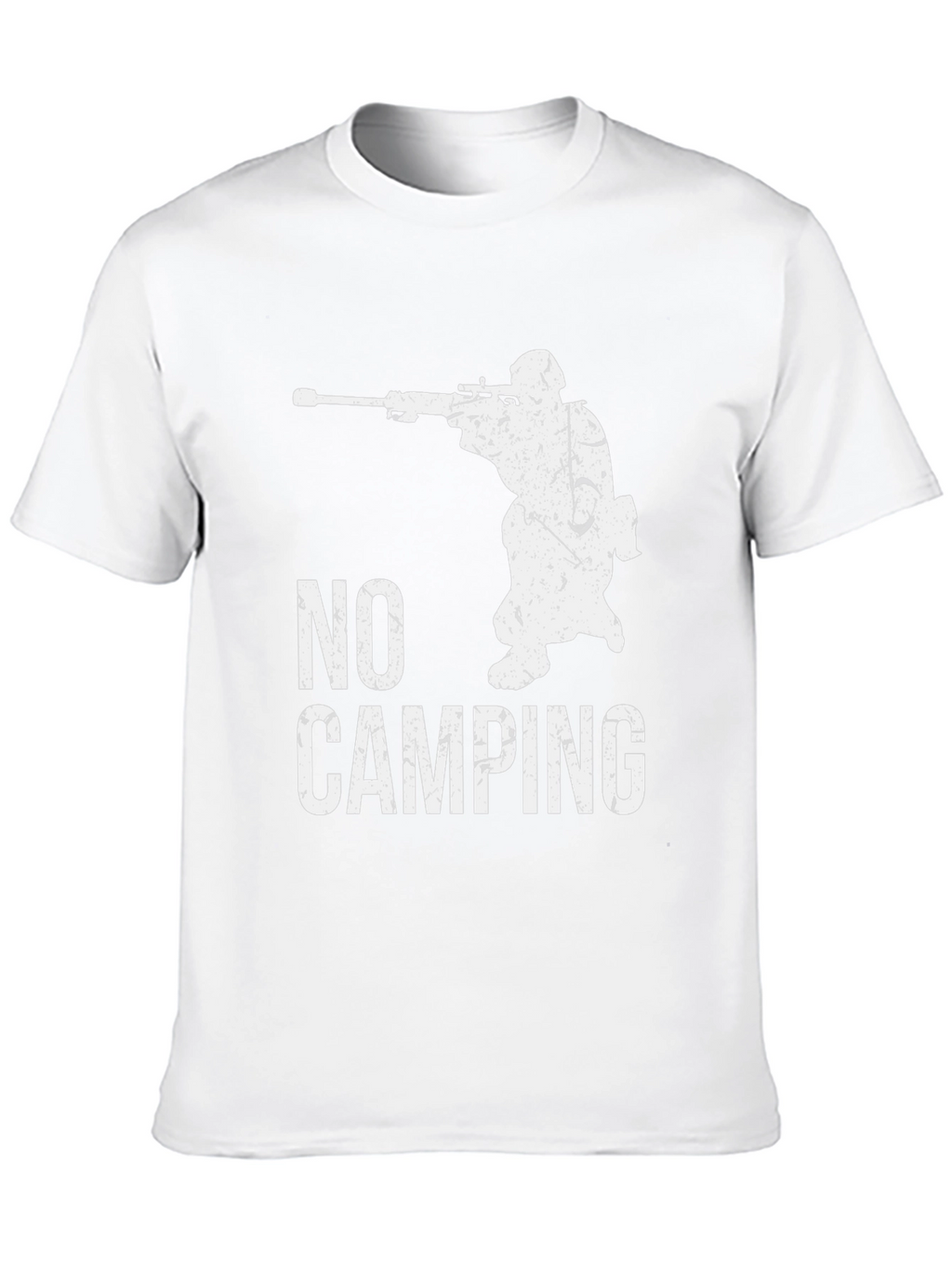 No Camping Sniper Graphic Tee - Black Cotton