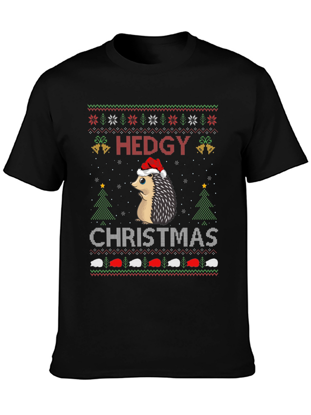 Hedgy Christmas T-Shirt - Ugly Sweater Style