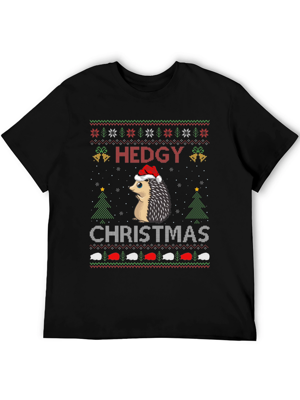 Hedgy Christmas T-Shirt - Ugly Sweater Style