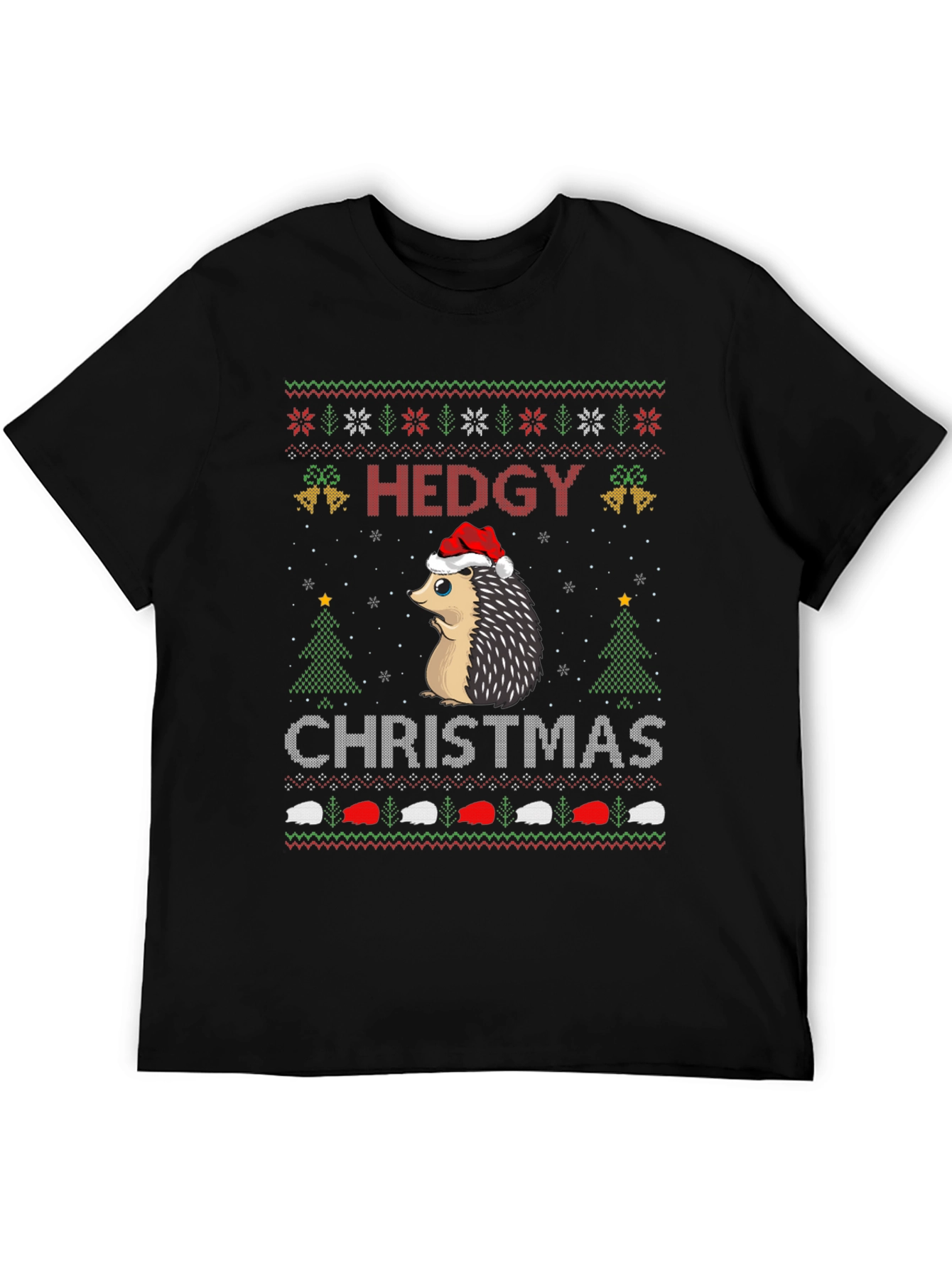 Hedgy Christmas T-Shirt - Ugly Sweater Style
