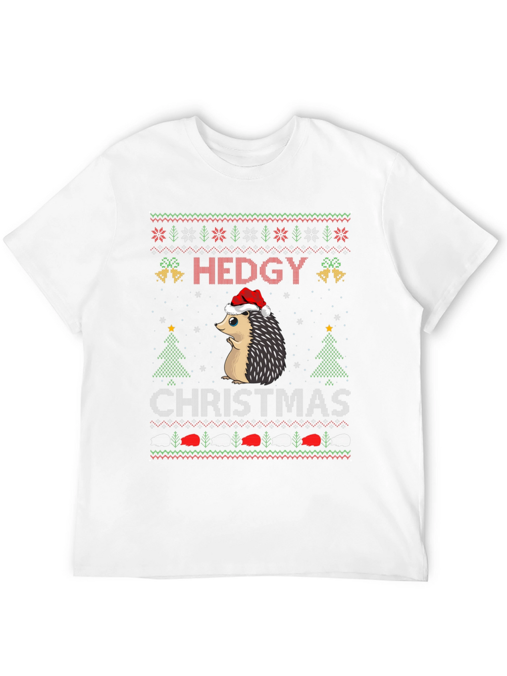 Hedgy Christmas T-Shirt - Ugly Sweater Style