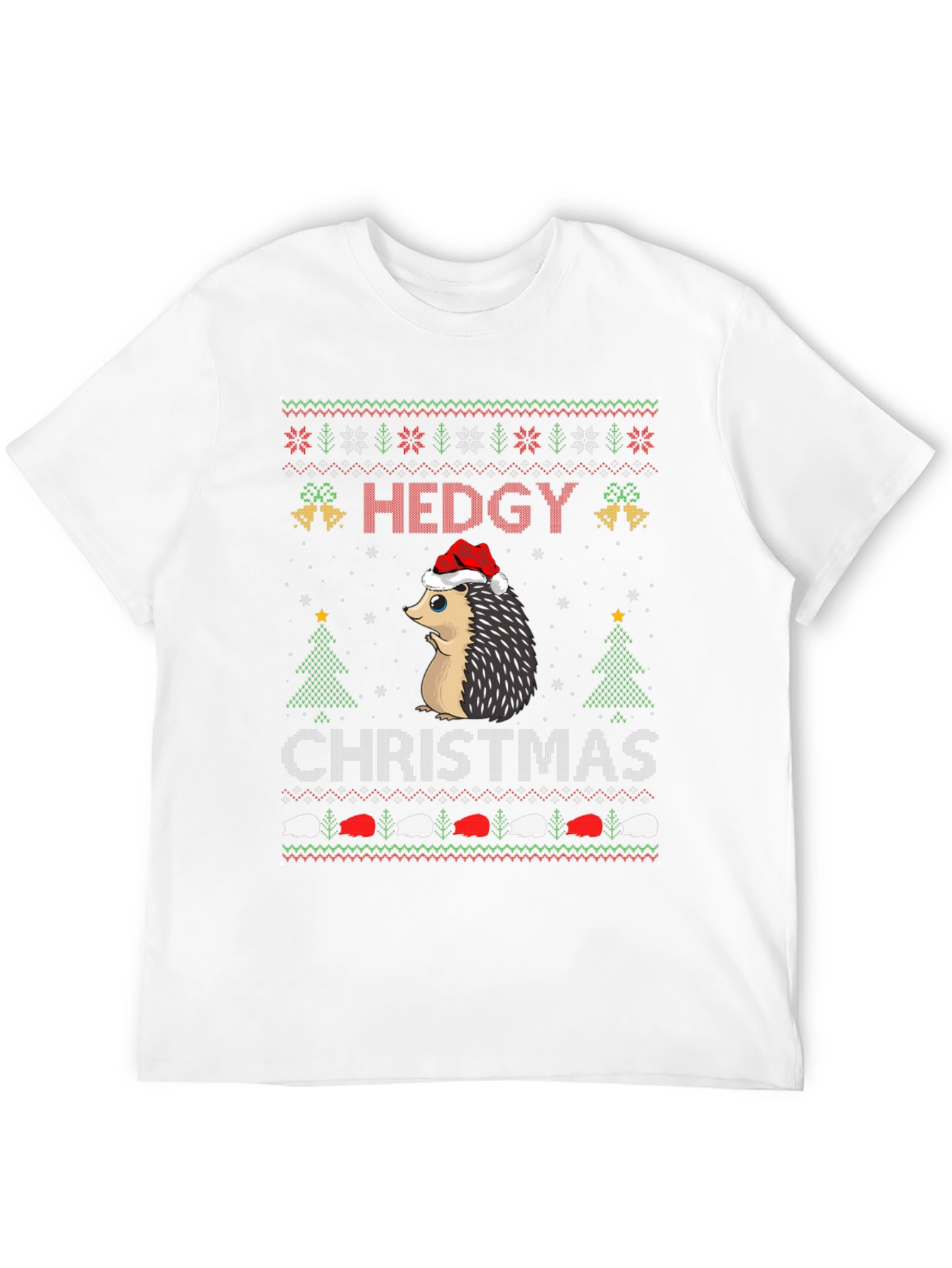 Hedgy Christmas T-Shirt - Ugly Sweater Style