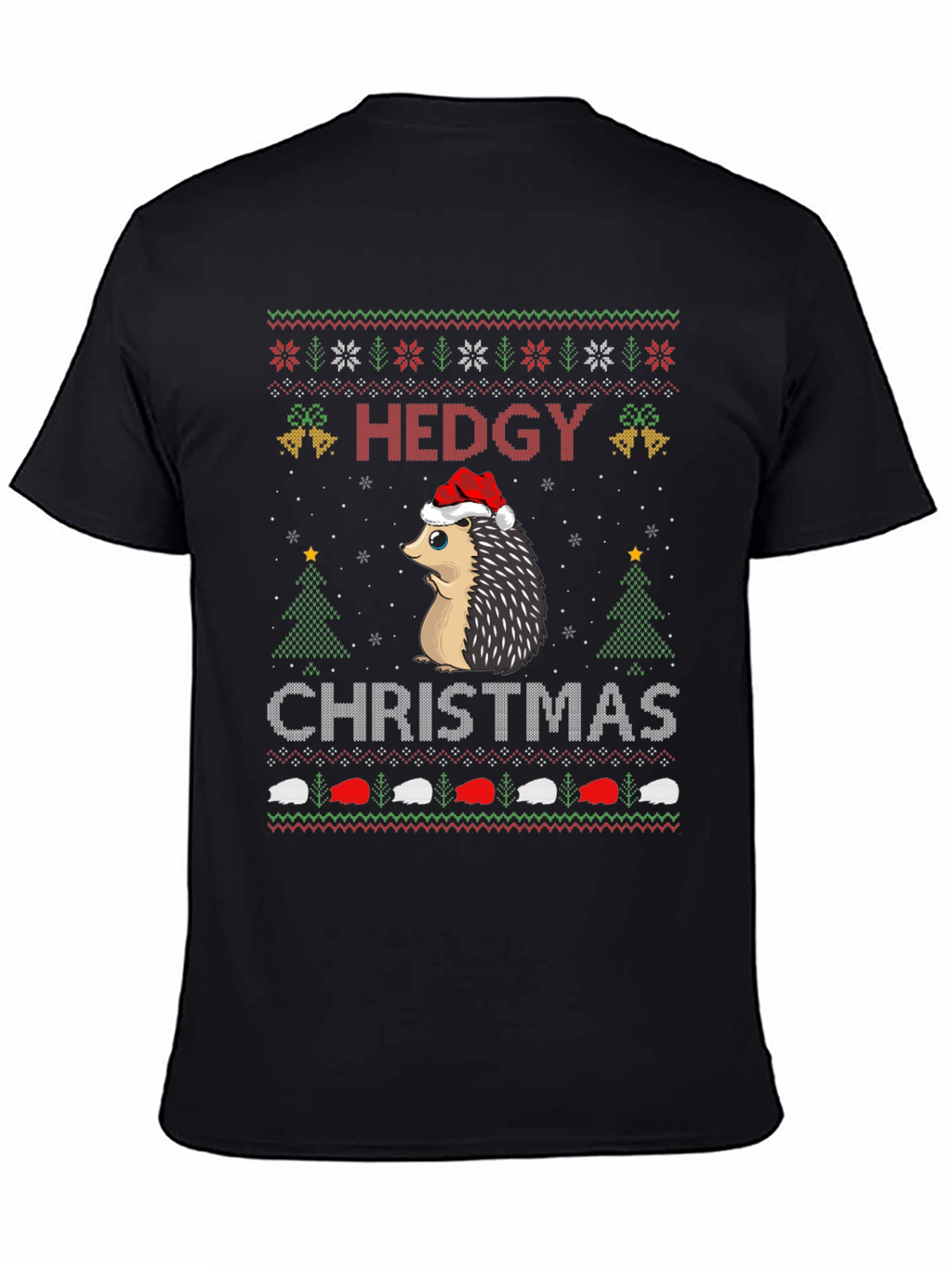 Hedgy Christmas T-Shirt - Ugly Sweater Style