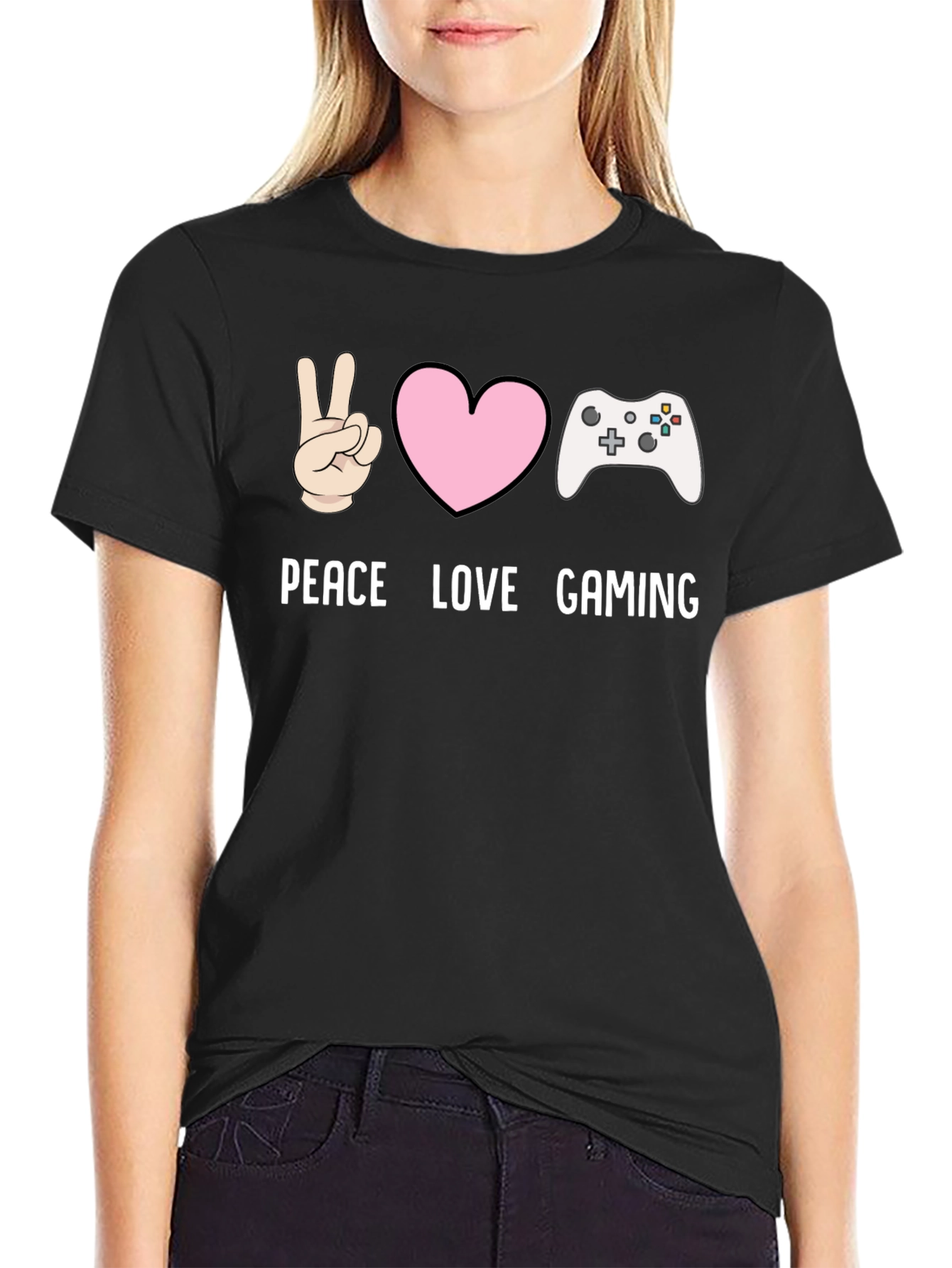 Peace Love Gaming T-Shirt - Gamer Tee