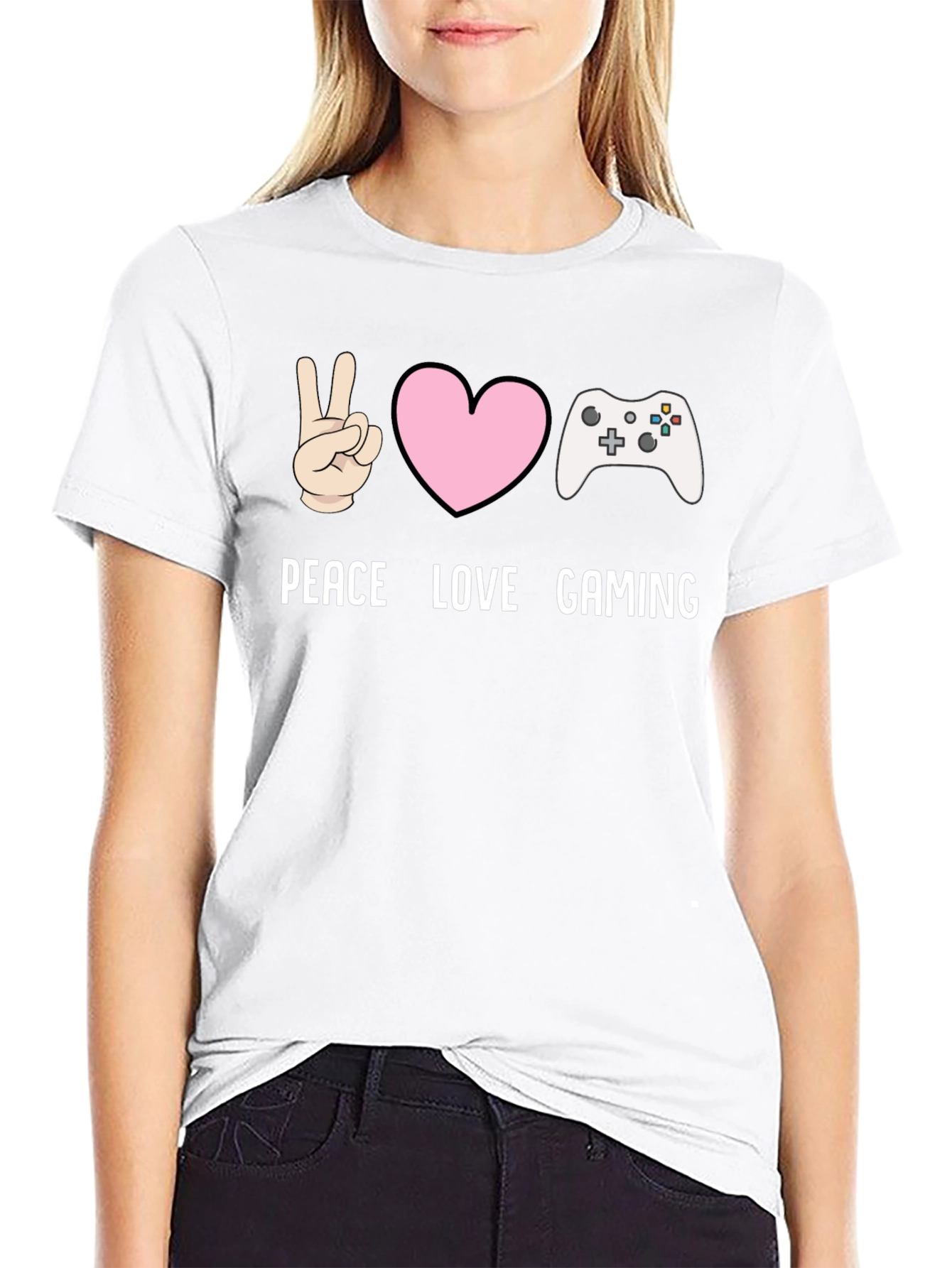 Peace Love Gaming T-Shirt - Gamer Tee