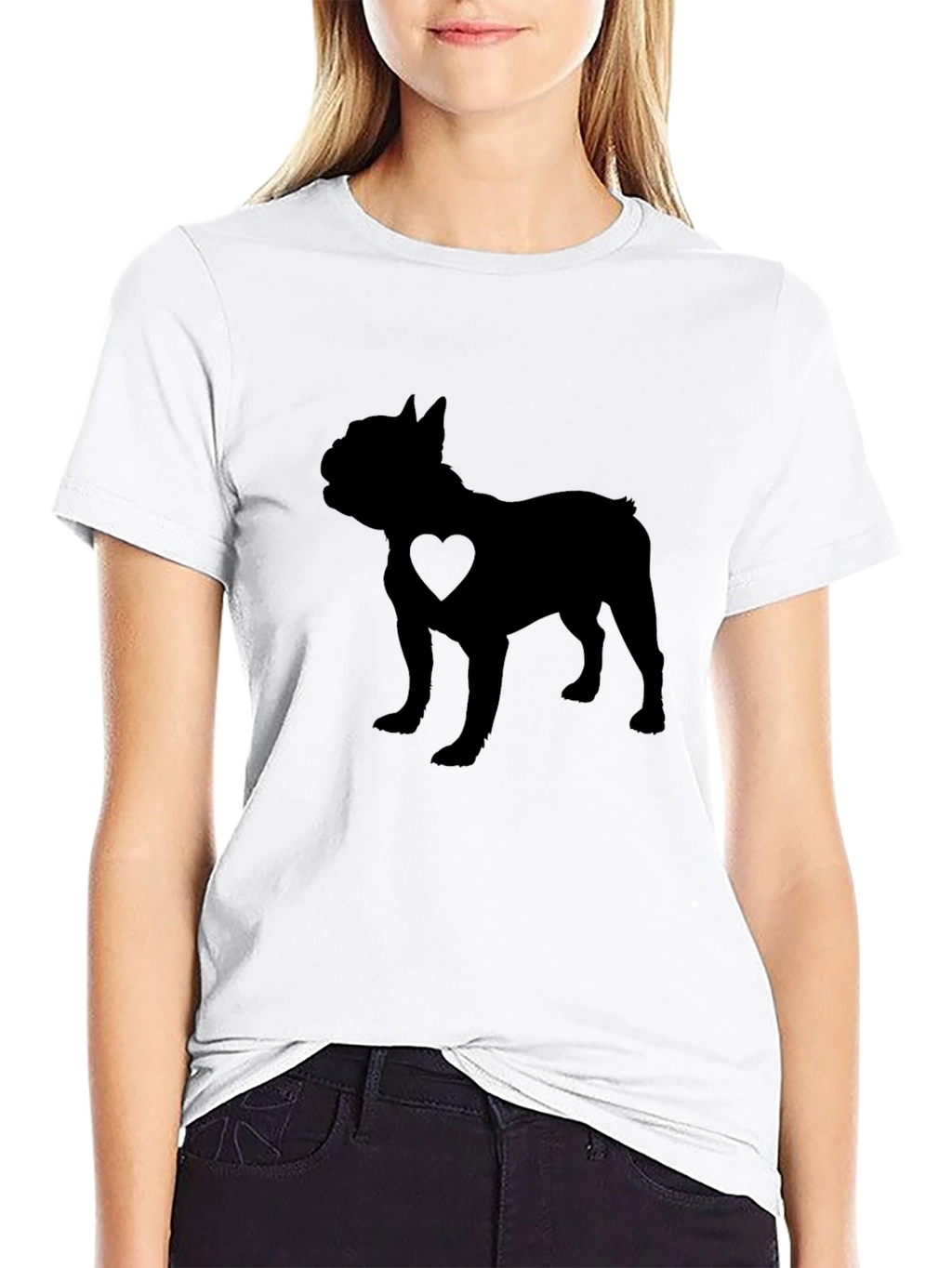 Dog Lover Graphic Tee - French Bulldog Silhouette