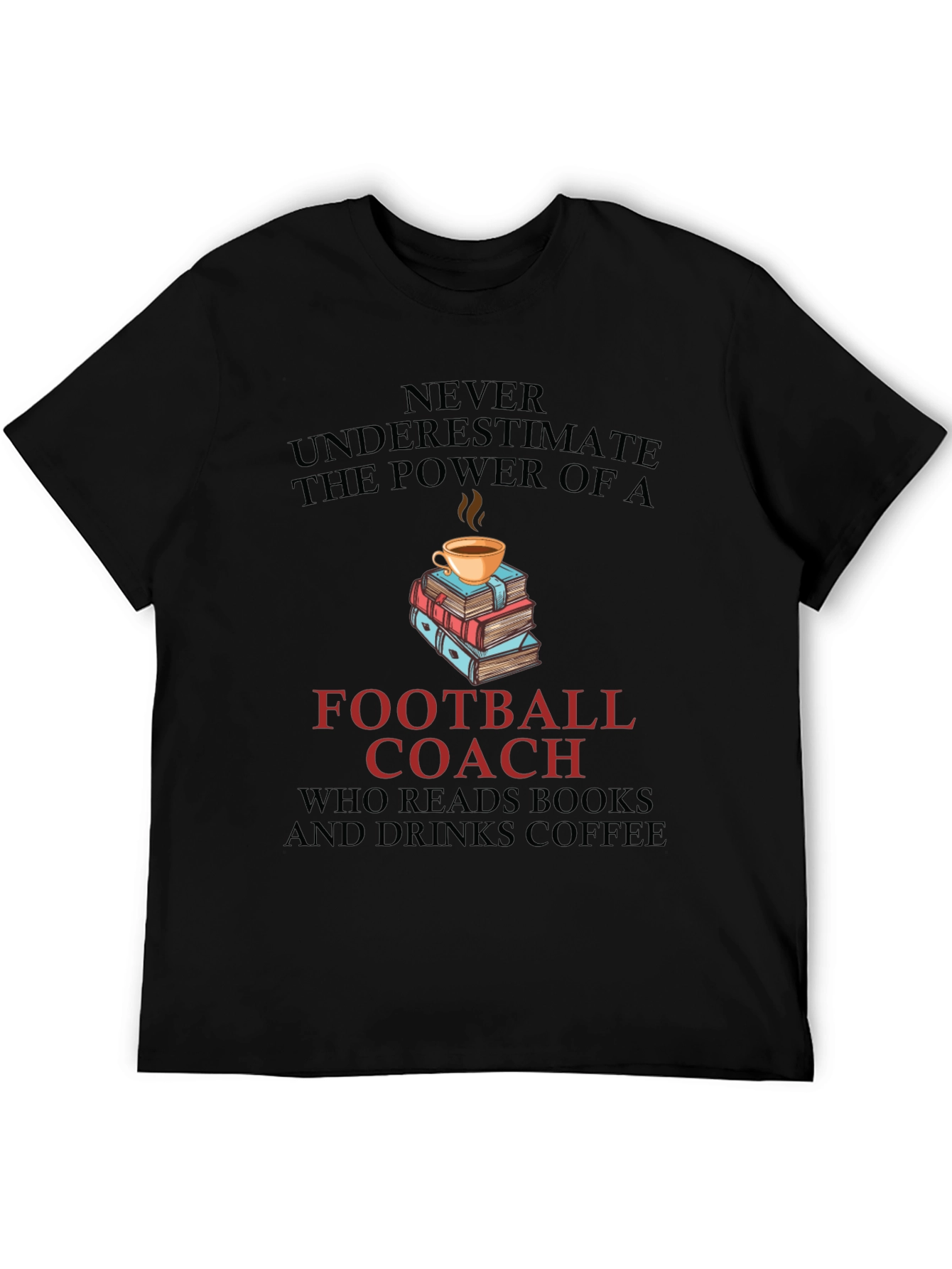 Football Coach Books and Coffee T-Shirt
