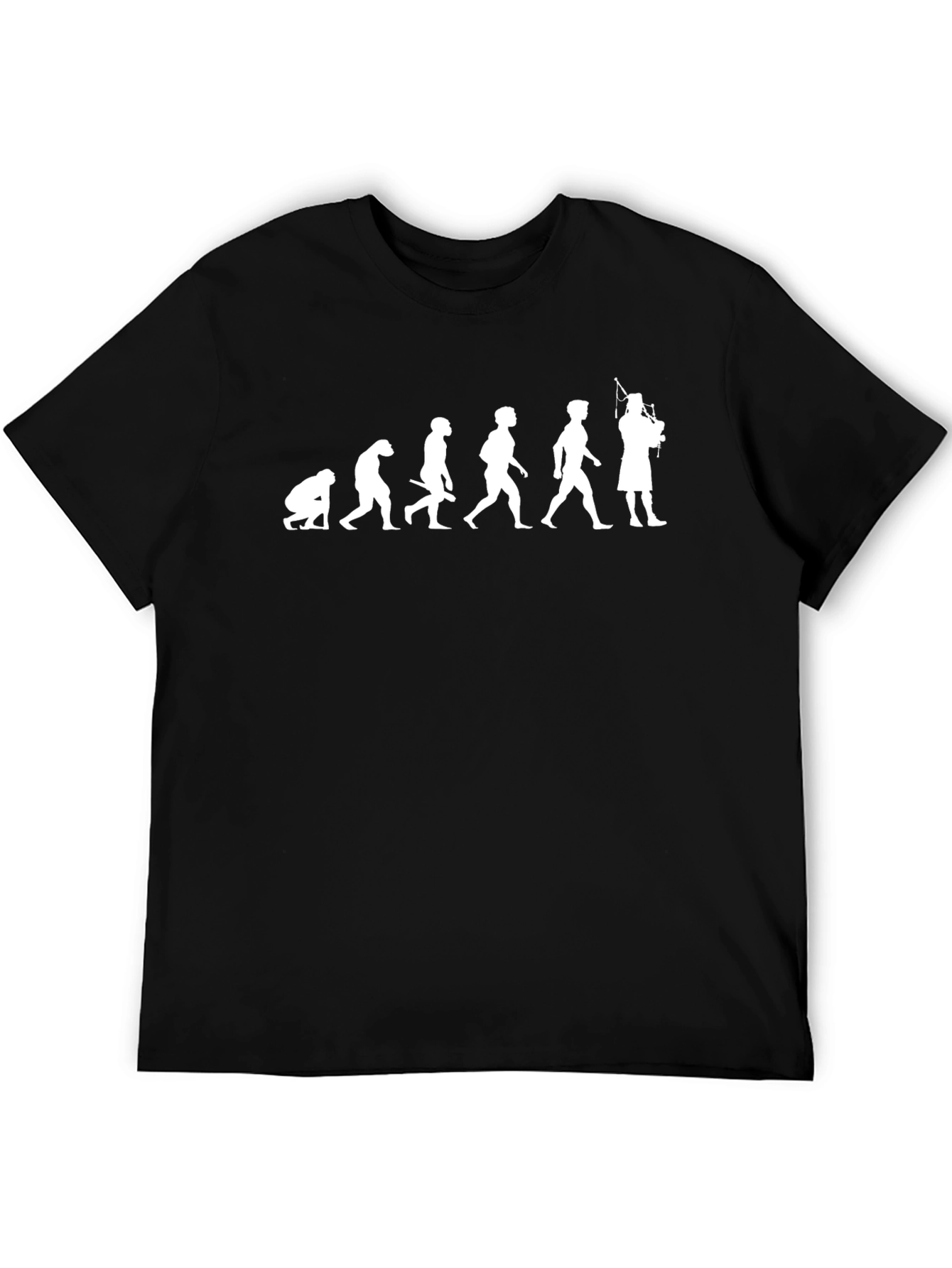 Evolution Bagpipe Player T-Shirt - Black