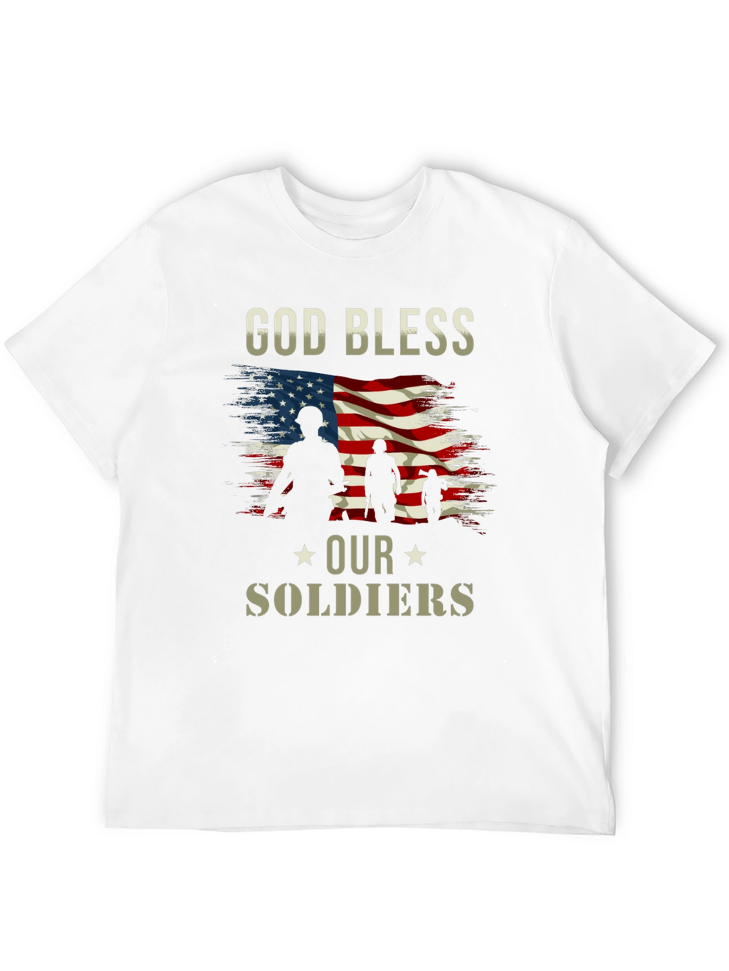 God Bless Our Soldiers American Flag T-Shirt