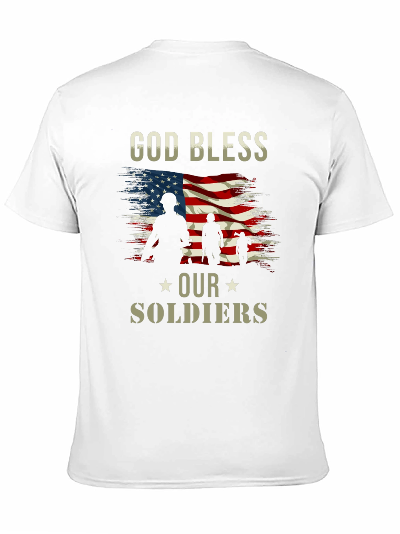 God Bless Our Soldiers American Flag T-Shirt