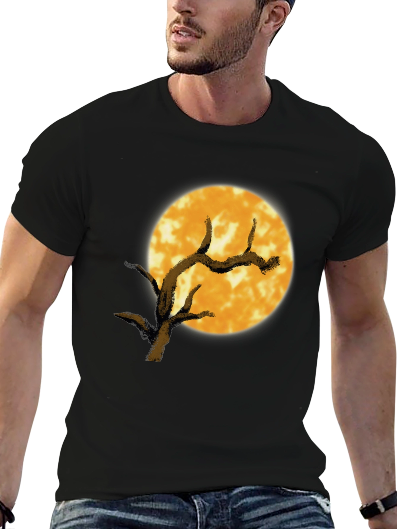 Full Moon Tree Graphic Tee - Black