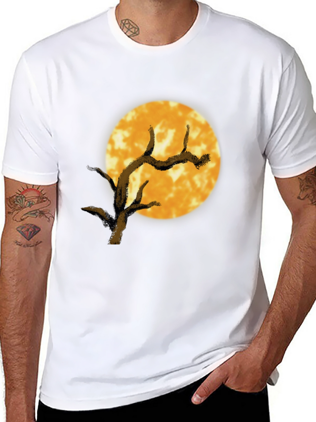 Full Moon Tree Graphic Tee - Black