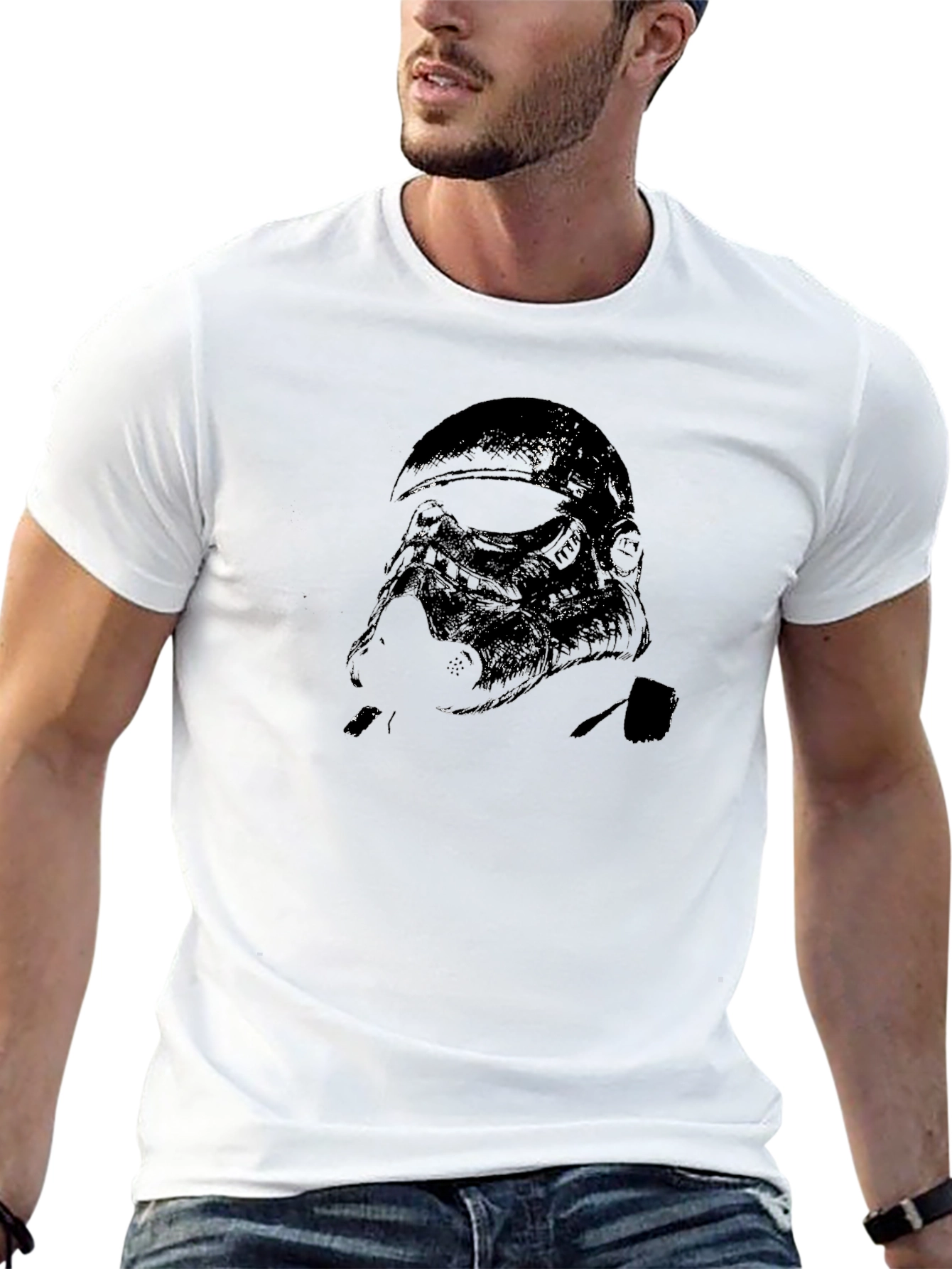 Black T-Shirt with Dark Soldier Graphic