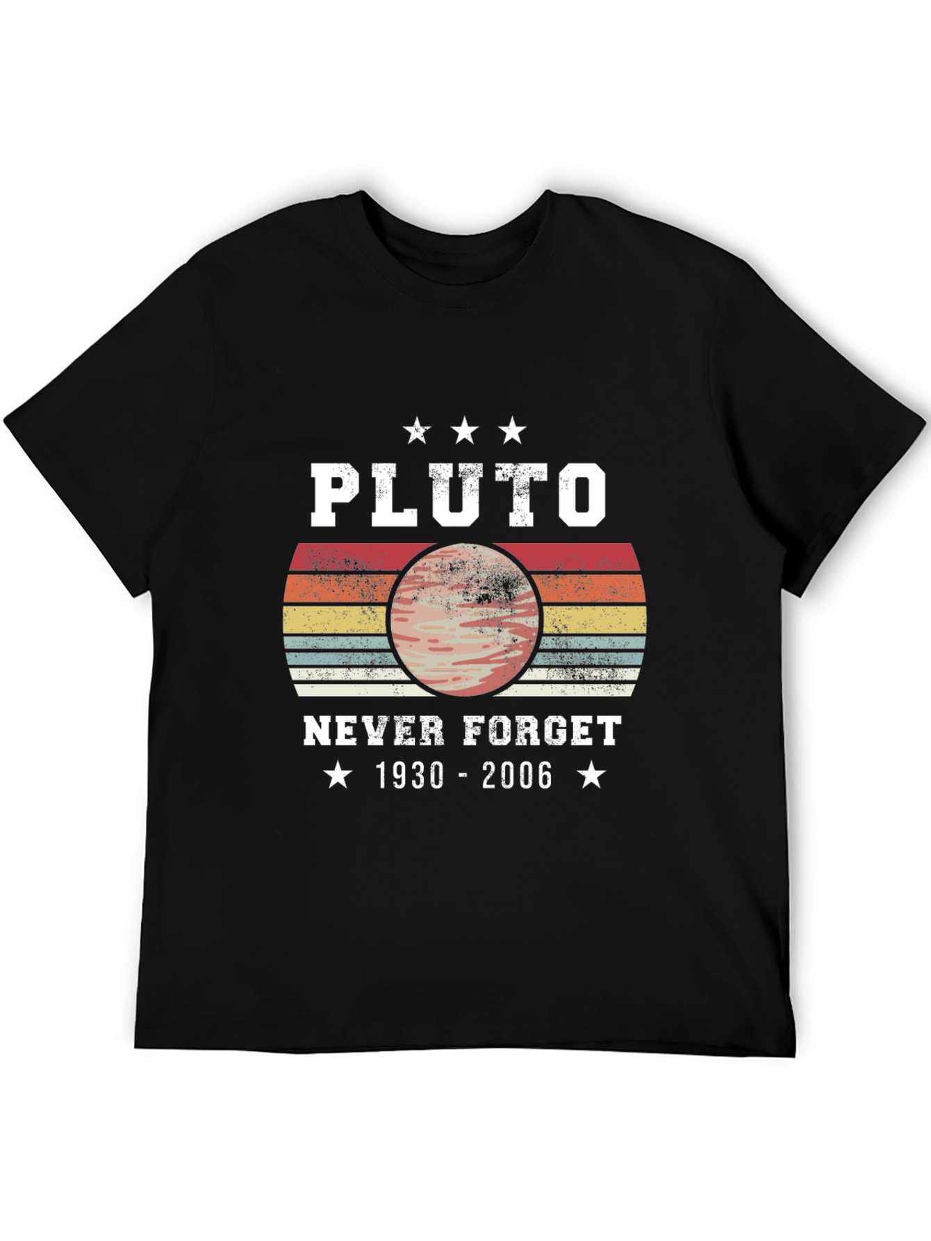 Pluto Never Forget T-Shirt Retro Style Black