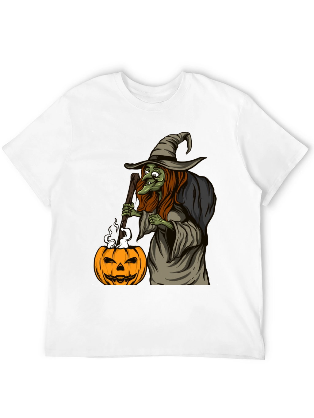 Witch & Pumpkin Graphic Tee - Halloween T-Shirt