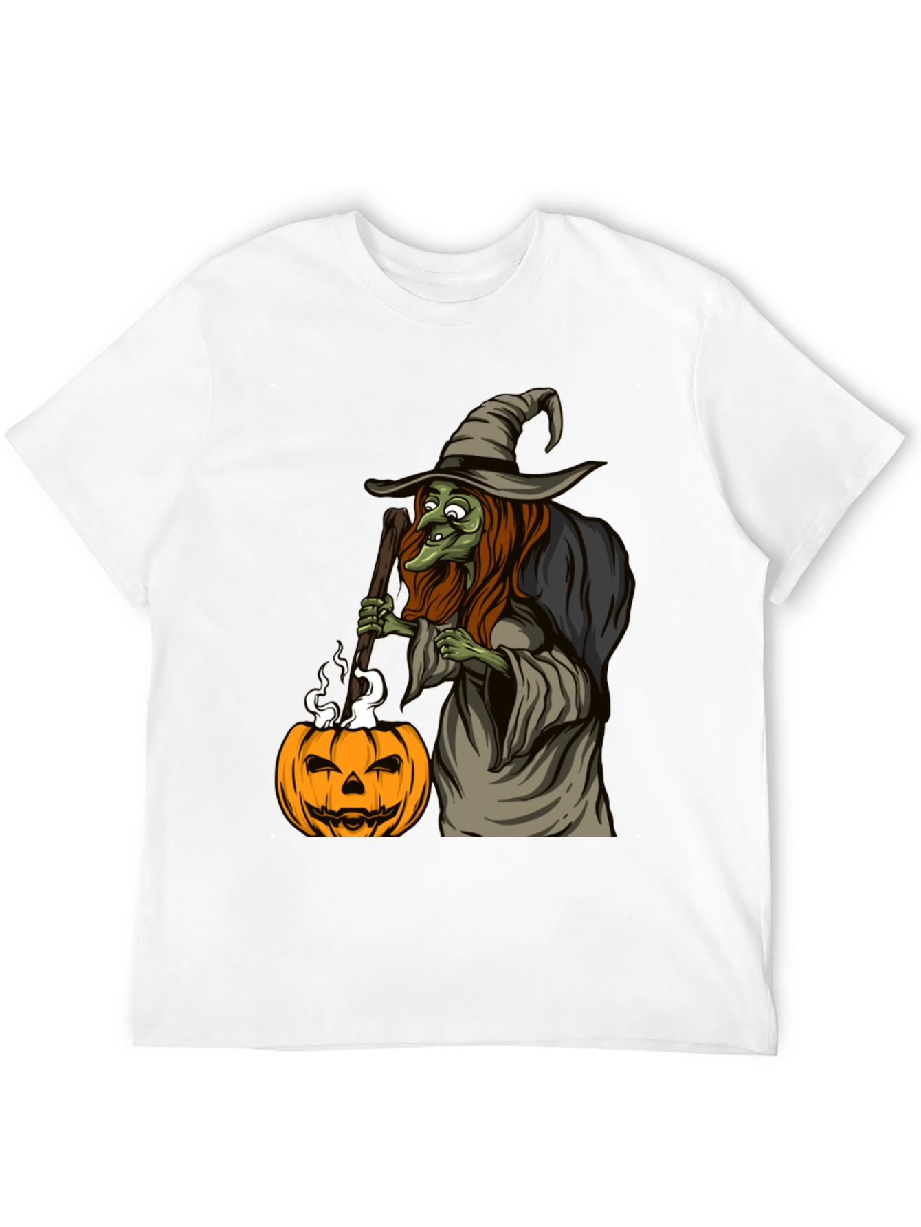 Witch & Pumpkin Graphic Tee - Halloween T-Shirt